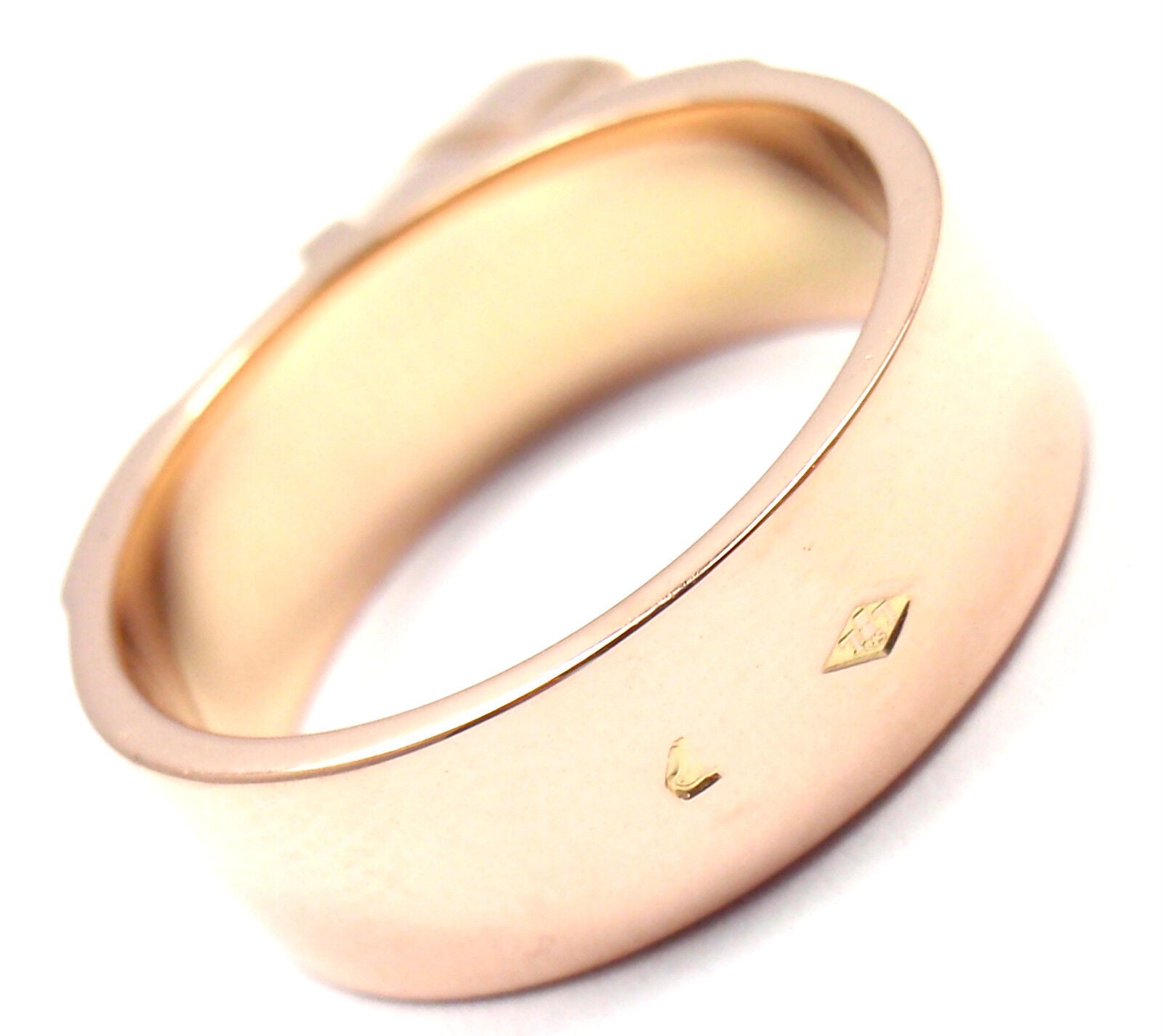 Authentic Hermes 18k Rose Gold Collier De Chien Lock Band Ring - Size 49 (US 4 3/4) - Luxury Jewelry for Women, Perfect for Special Occasions & Gifts