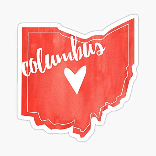 Columbus Ohio Heart Outline Watercolor Sticker - Premium Vinyl Decal for Cars, Laptops, Walls, Windows & Trucks - Perfect for Home Decor, Office, School & Travel Accessories
