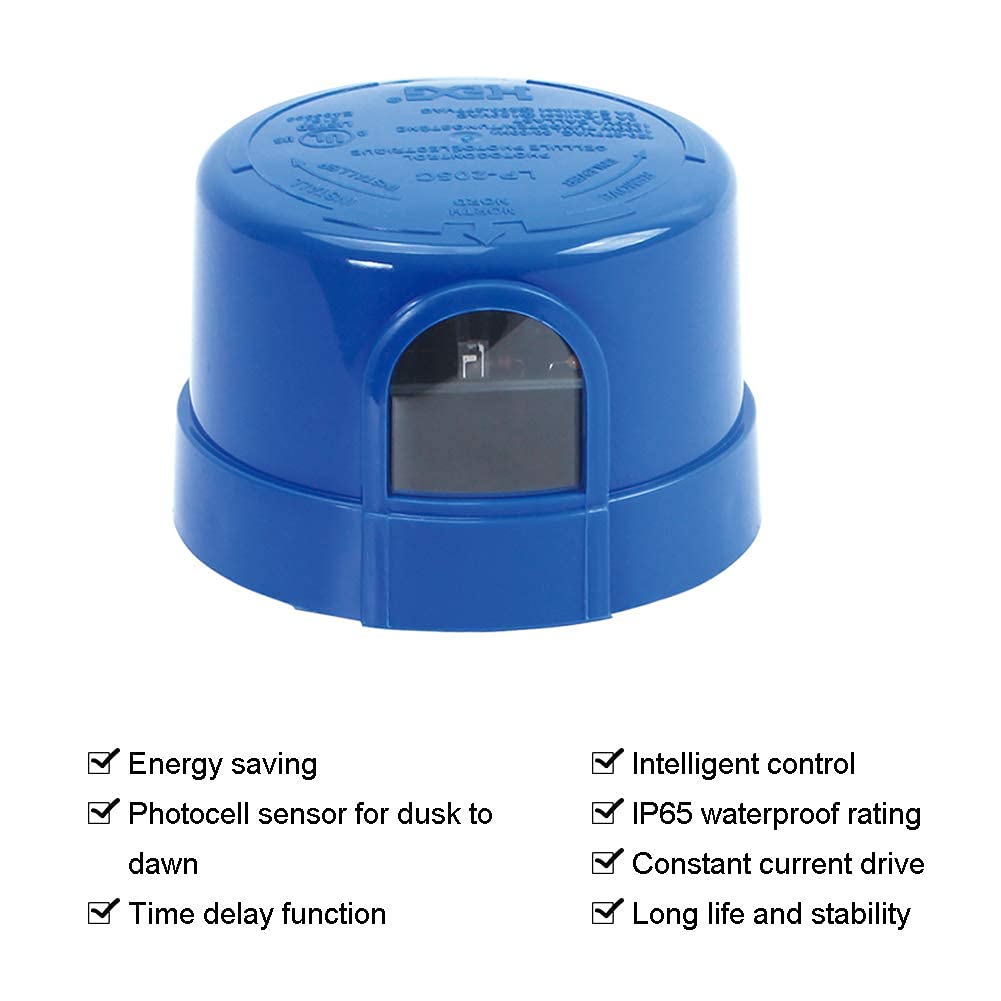 1 Pack Photocell Sensor Switch for Outdoor Lights - Auto On/Off Dusk to Dawn Light Control with Twist Lock - Weatherproof Photo Cell for LED Street Lights, Barn Lights, Parking Lot & Area Lighting (Ideal for Security, Pathway & Landscape Illumination)