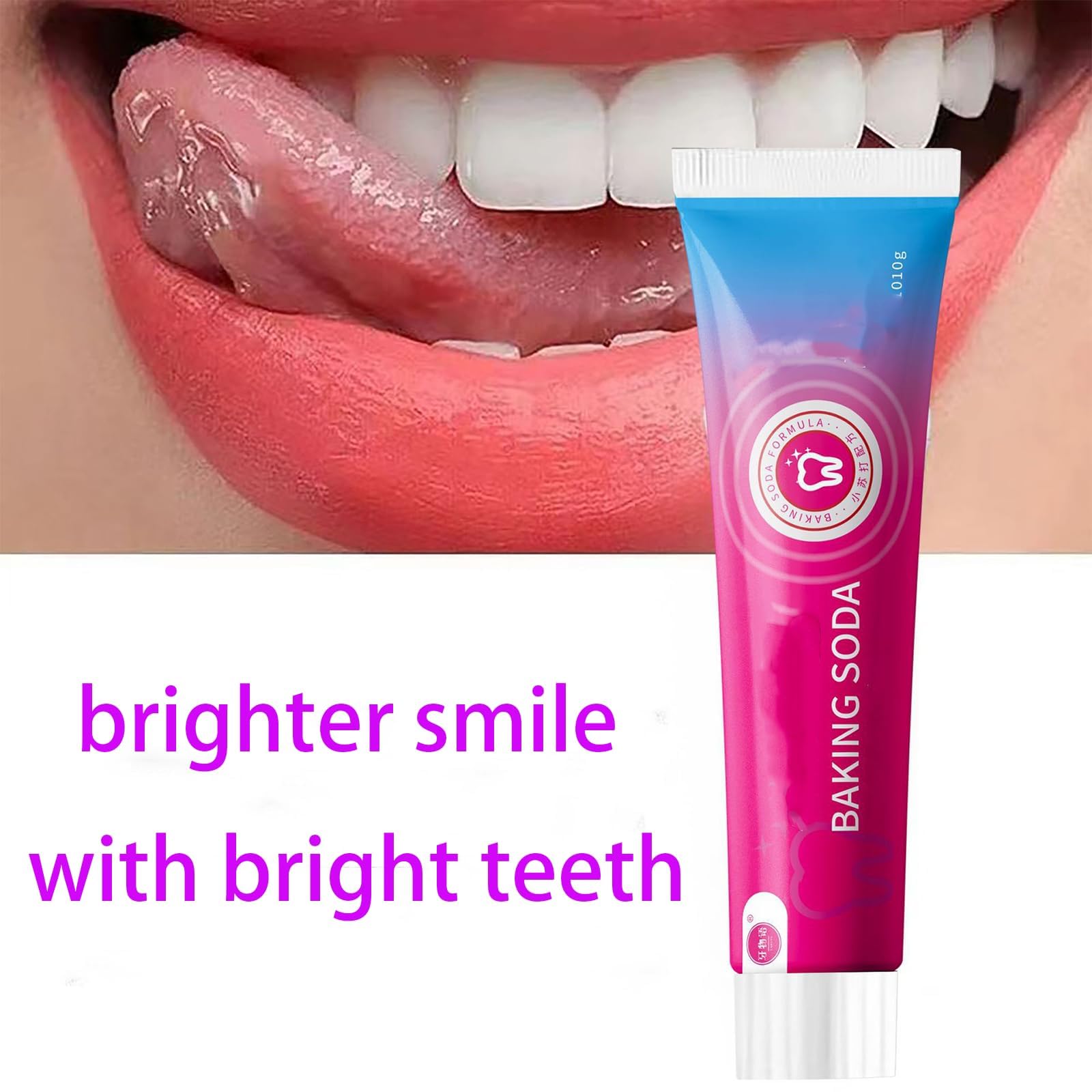 Peakru Baking Soda Toothpaste for Teeth Whitening & Fresh Breath - Natural Oral Care with Sodium Bicarbonate - Whitening Toothpaste for Daily Use at Home & Travel (1 Pack)