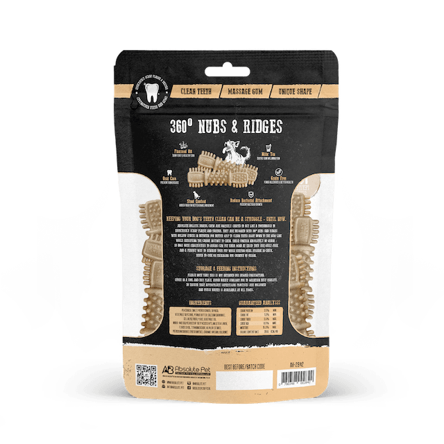 Absolute Holistic Petite Dental Dog Chews - Milk Tea Flavor for Small Dogs | Natural Teeth Cleaning Treats for Puppies & Small Breeds | Perfect for Training Rewards & Oral Health Care