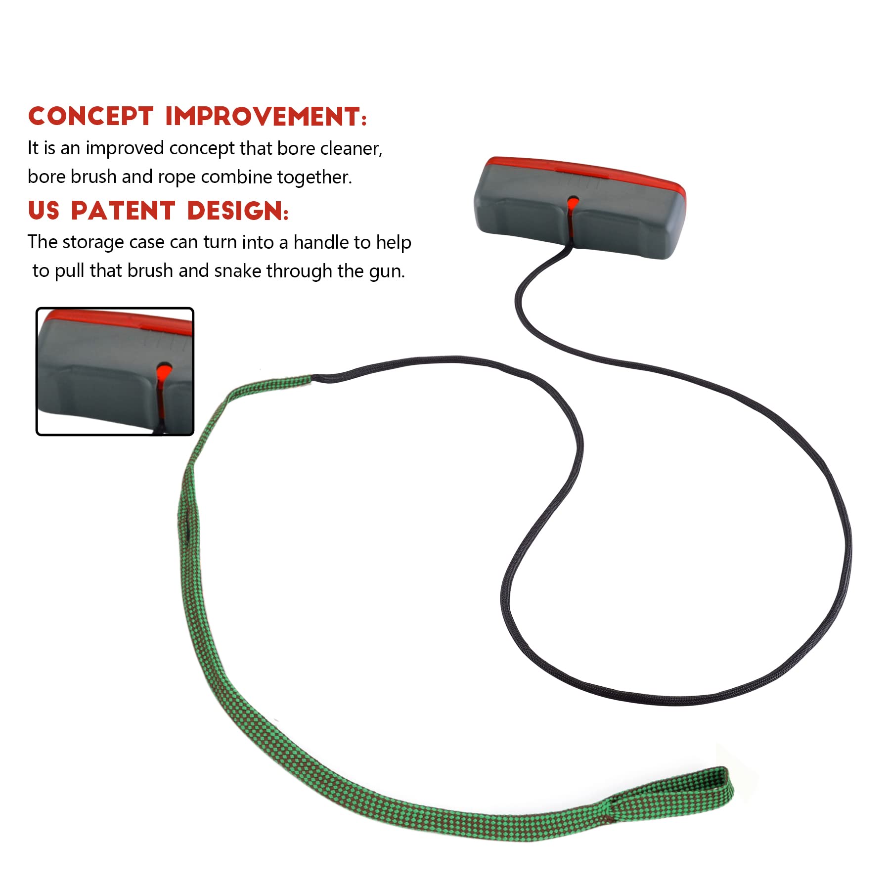 Raiseek Gun Cleaning Kit - Bore Cleaner & Brush for 9mm, .17, .357, .30, .40, .45 Caliber Pistols and Rifles - Perfect for Firearm Maintenance and Range Day Prep
