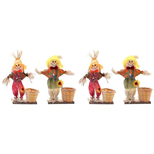 Bestoyard 4pcs Scarecrow Candy Bowl - Halloween Thanksgiving Decor for Party Treats