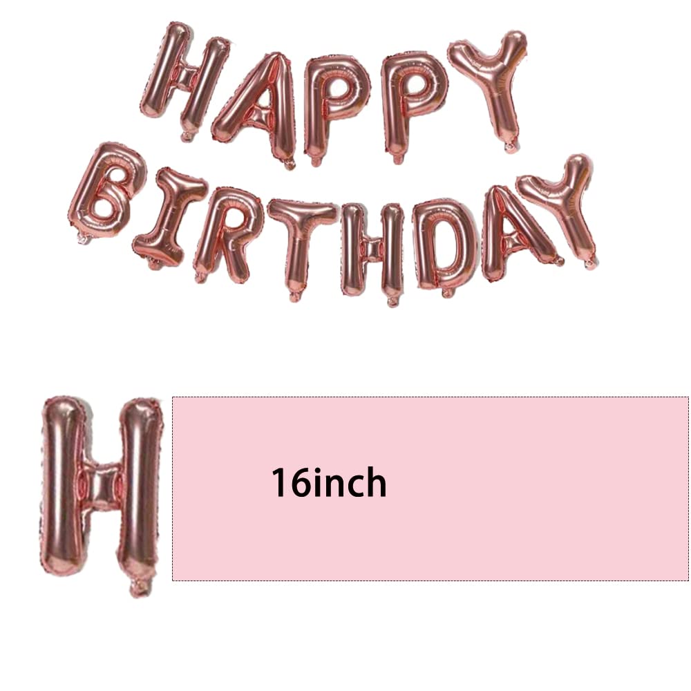 25-Piece Rose Gold Happy Birthday Party Decorations Set - Prince & Princess Crown, Banner, Star Aluminum Balloons, Confetti & Sequin Latex Balloons for Birthday Parties, Baby Showers & Special Events