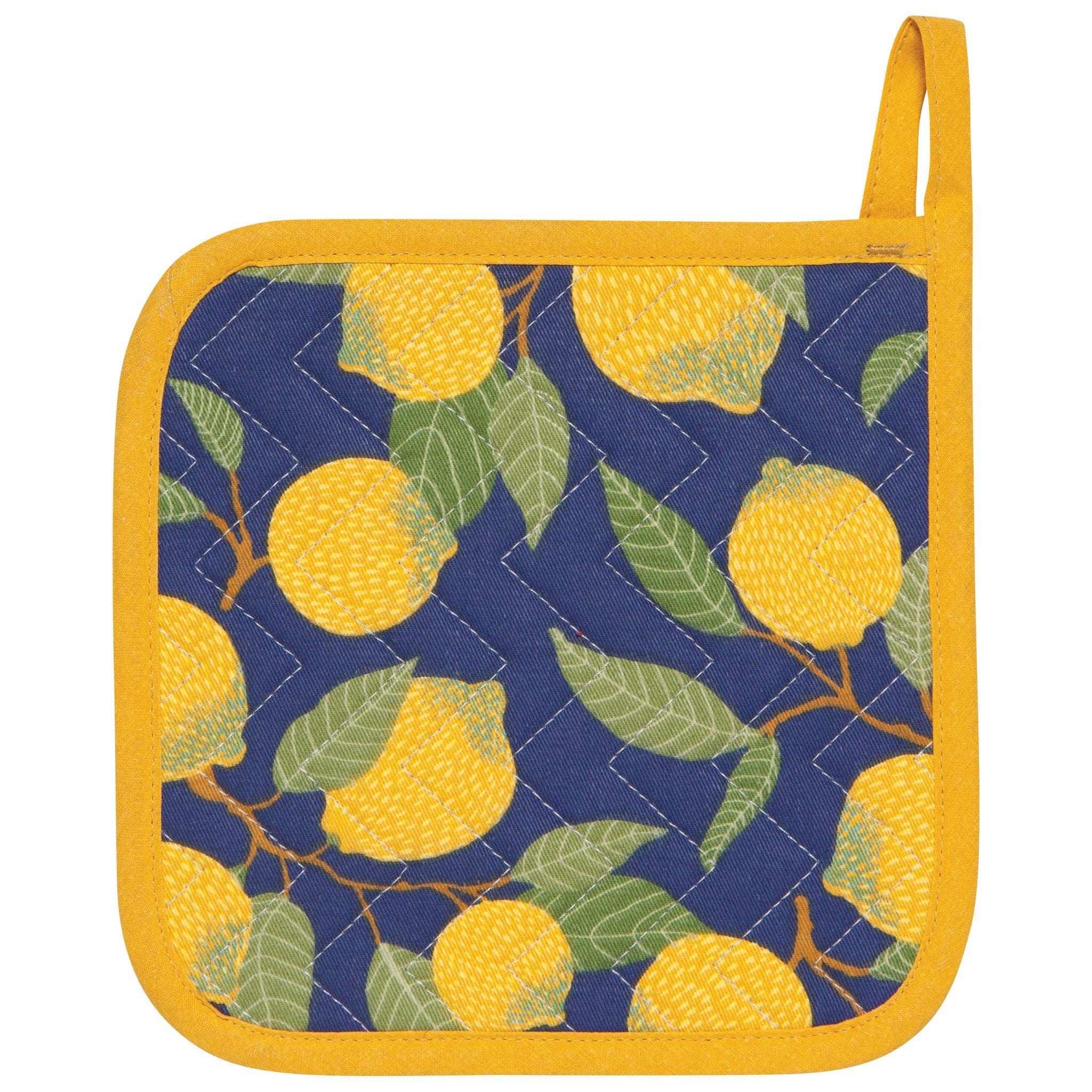 Now Designs Lemons Potholder Set - Heat Resistant Kitchen Oven Mitts - Perfect for Baking, Cooking & Grilling