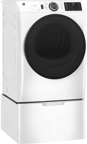 GE 28 Inch Electric Dryer with Advanced Moisture Sensor - White (GFV55ESSNWW) - Perfect for Laundry Rooms & Apartments