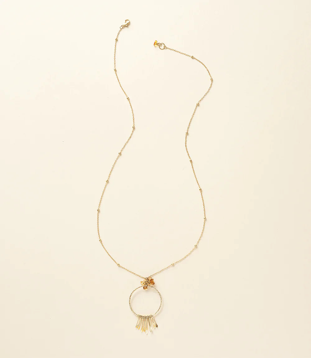 Ridhi Citrine & Sunstone Fringe Necklace - Elegant Bohemian Jewelry for Women | Perfect for Weddings, Parties & Everyday Wear