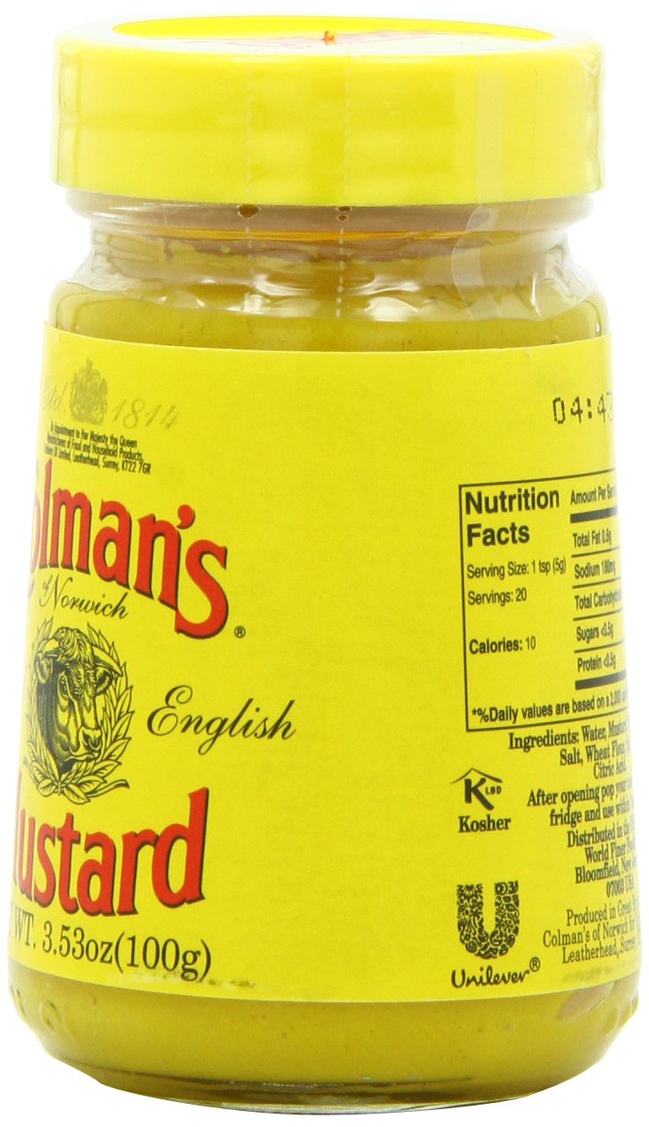 Colman's Original English Mustard - 6 Pack (3.53 oz Jars Each) | Premium Prepared Mustard for Sandwiches, Hot Dogs & Cooking | Perfect for BBQs, Picnics & British Recipes