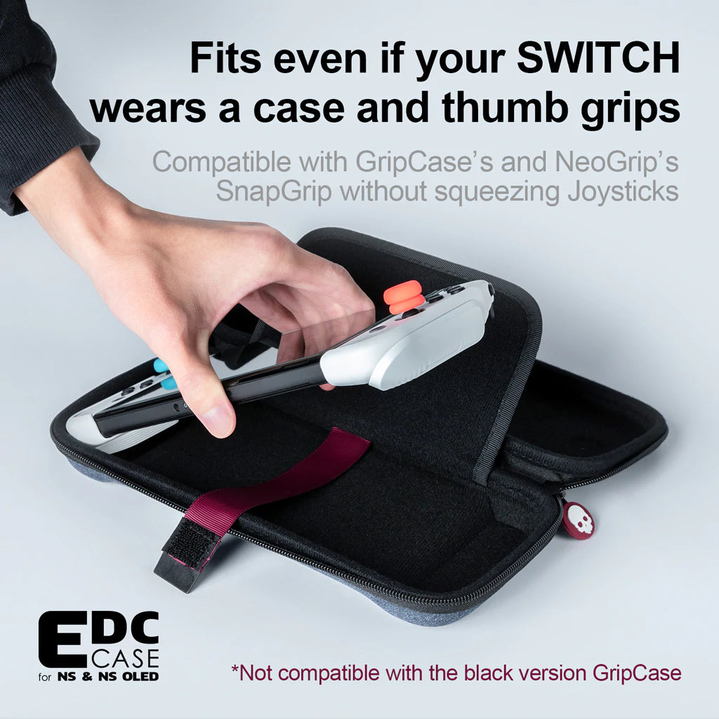 Skull & Co EDC Case for Nintendo Switch OLED & Slim - Protective Carrying Case (Black) | Travel Storage for Console, Joy-Cons & Accessories | Durable Hard Shell for Gaming On-The-Go