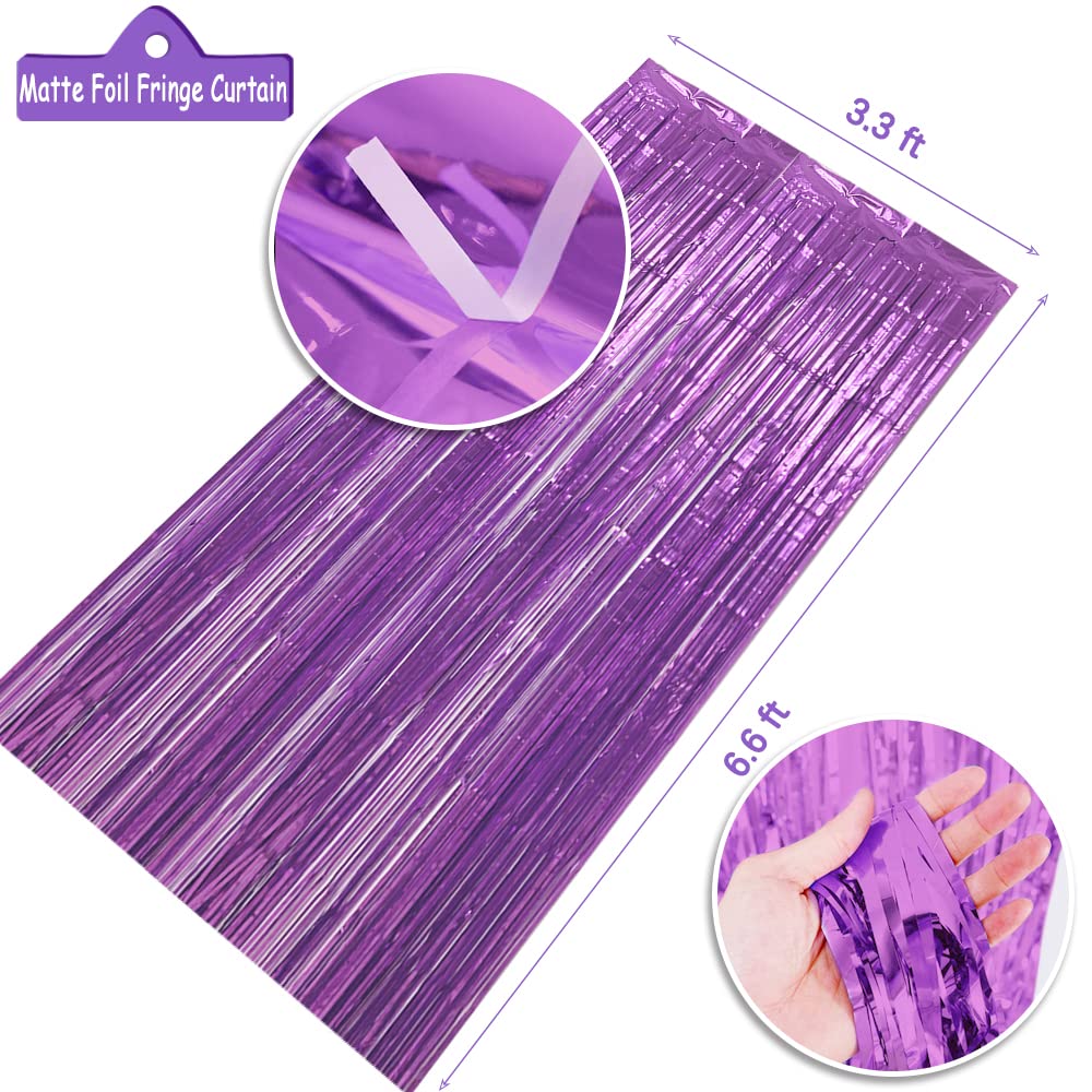 **Elegant Purple & White Birthday Party Decorations Kit - Tissue Pom Pom Flowers, Happy Birthday Banner, Foil Fringe Curtain, Butterfly Stickers & Cake Toppers for Women, Girls, Kids - Perfect for Birthday Parties, Baby Showers & Special Celebrations**