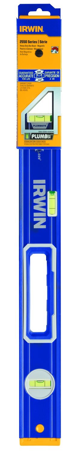 IRWIN Tools 2550 24-Inch Magnetic Box Beam Level - High Precision Aluminum Level with Strong Magnets for Construction, Carpentry & DIY Projects (Model 1794064)