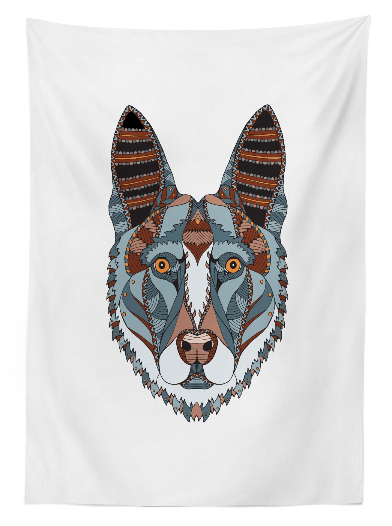 Ambesonne German Shepherd Dog Tablecloth - Colorful Zentangle Design, Washable Outdoor Picnic Table Cover 58x120 Inches - Perfect for BBQs, Garden Parties & German-Themed Events