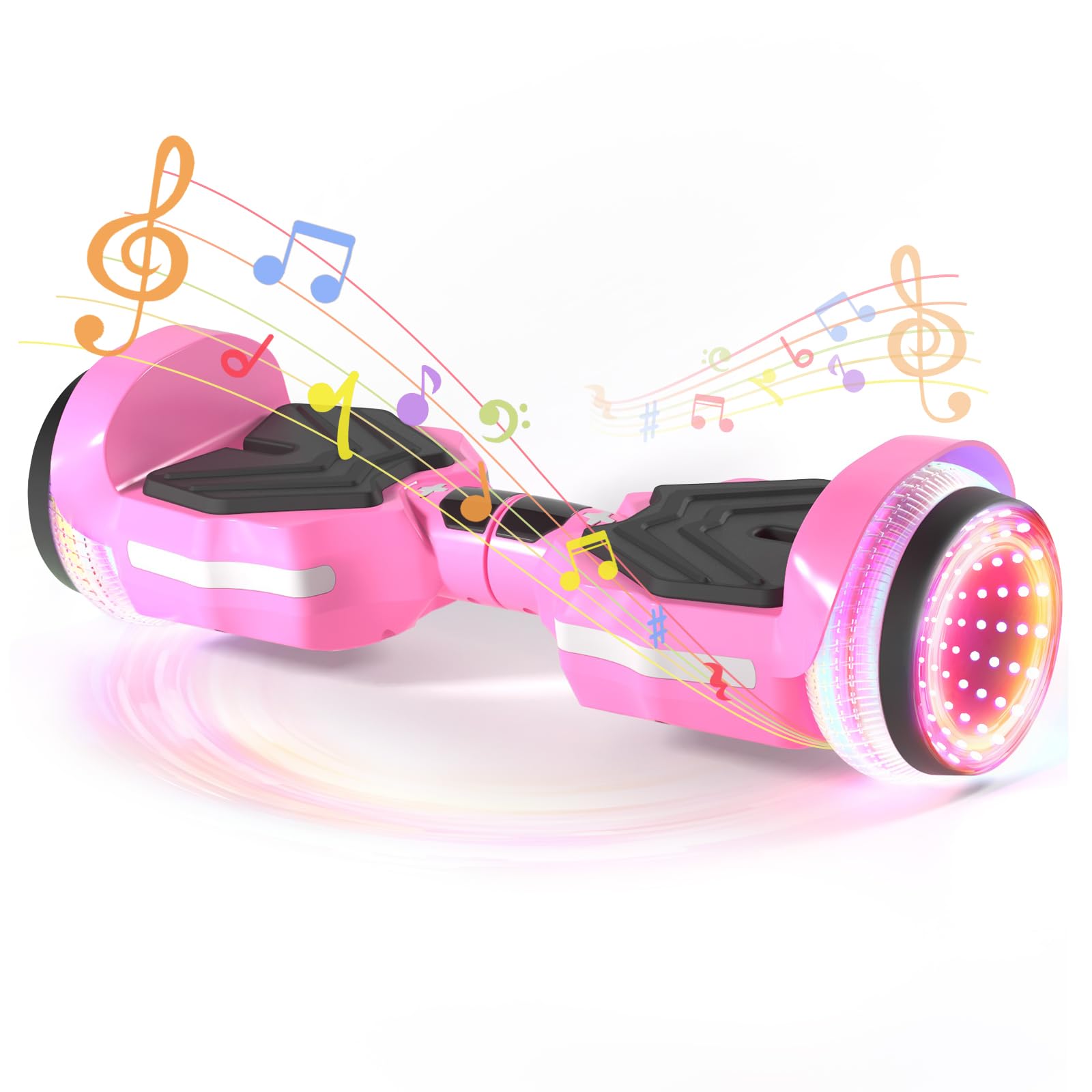 Electric Scooter with Colorful LED Light-Up Wheels, Bluetooth Speakers & App Control - Dual 250W Motors, 8.5 mph Speed & 8.5 Mile Range - Perfect Gift for Kids, Adults, Boys & Girls - Ideal for Commuting, Campus Travel & Outdoor Fun