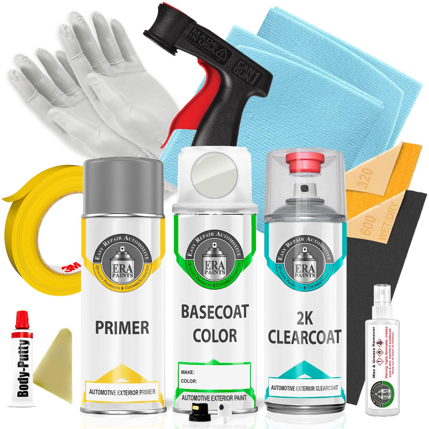 ERA Paints PWV/NWV - Alpine White Exact Match Touch Up Paint Spray for JEEP Vehicles | 2K Pro Kit | Scratch Repair & Car Maintenance