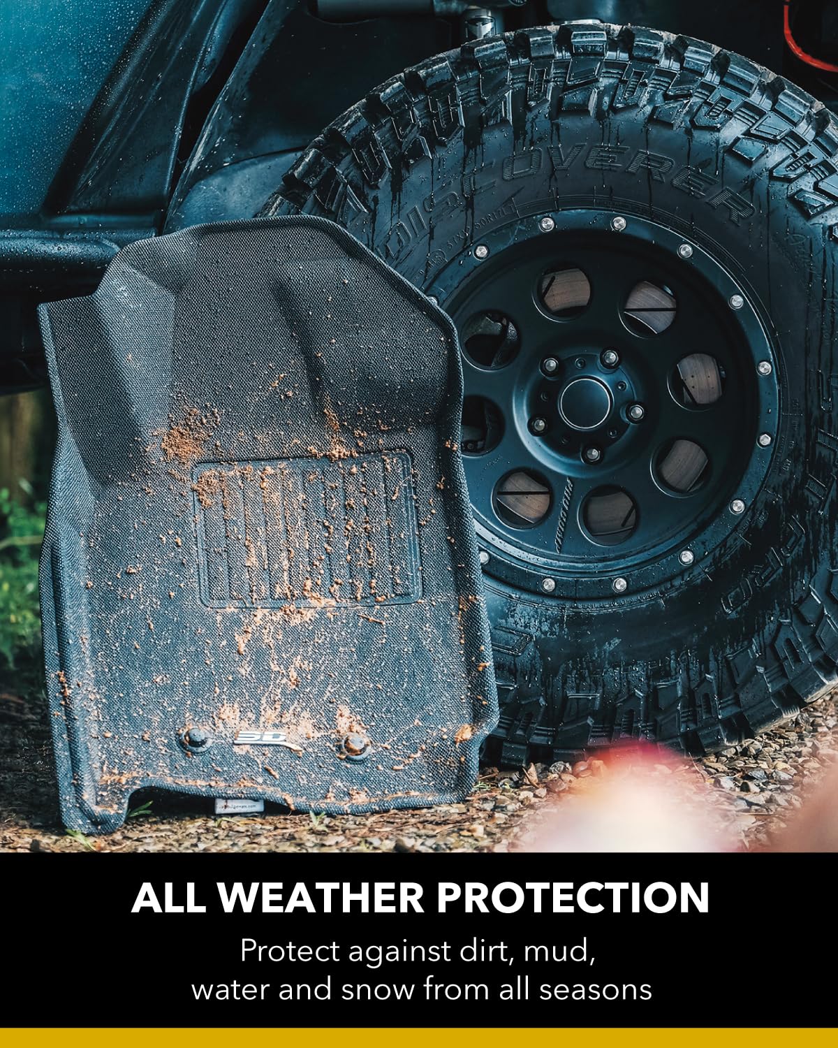 3D MAXpider Custom Fit All-Weather Floor Mats for 2019-2021 Hyundai Tucson - Kagu Series (1st & 2nd Row, Black) | Durable Car Floor Liners for Rain, Snow & Mud Protection | Perfect for Daily Commute, Road Trips & Outdoor Adventures