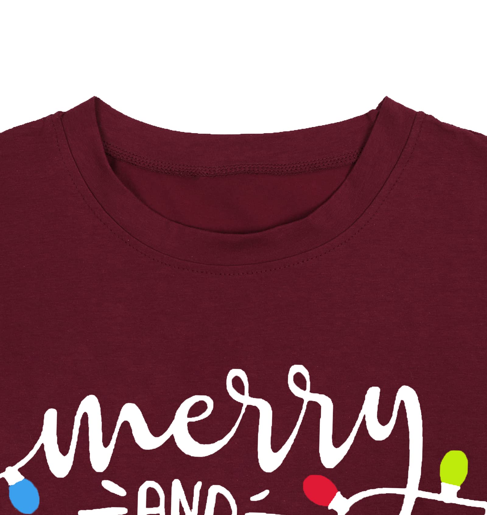 Christmas Plus Size Shirt for Women - Merry and Bright Holiday T-Shirt | Oversized Xmas Tee for Fall & Winter | Perfect for Holiday Parties, Family Gatherings & Festive Outfits