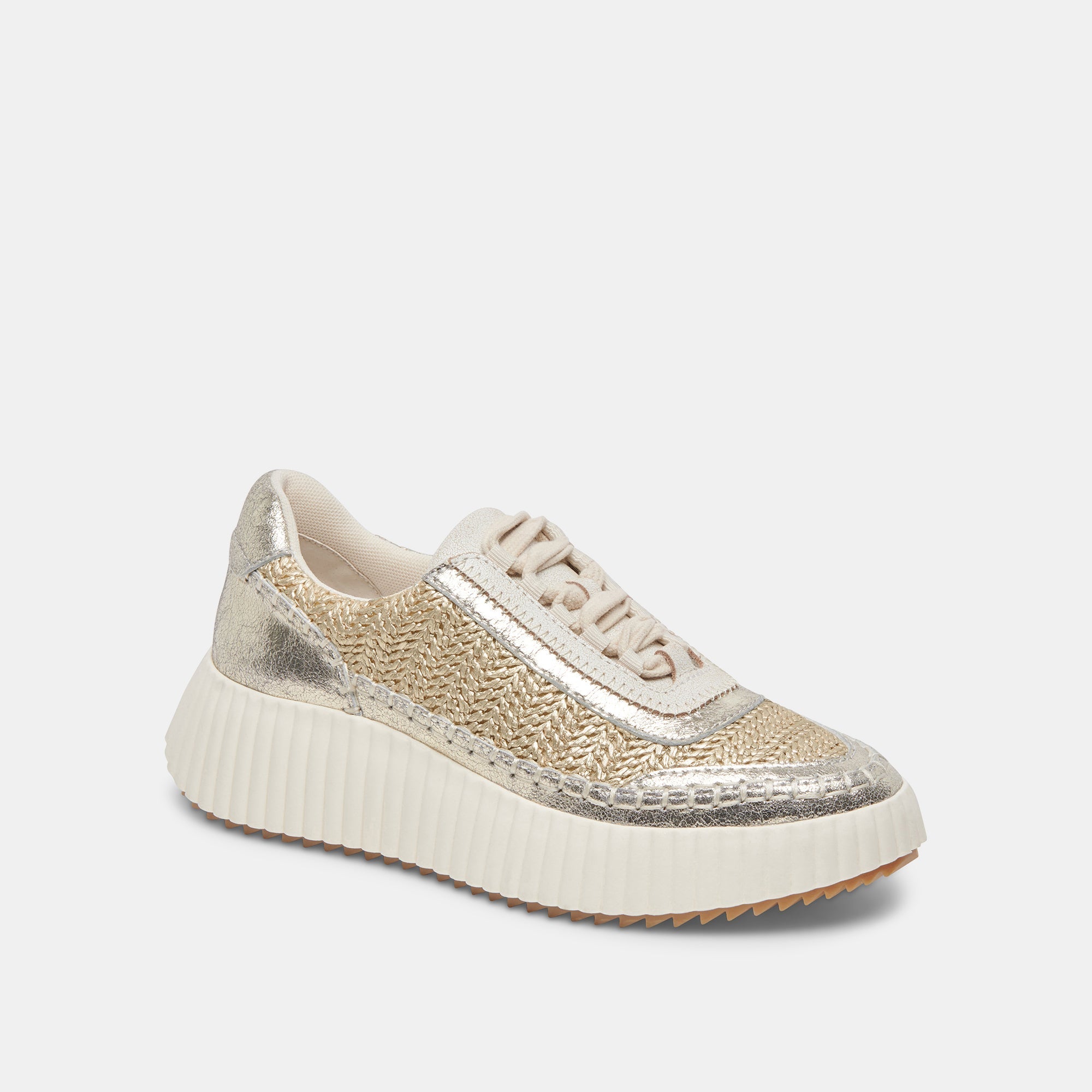 DOLEN Gold Knit Sneakers - Comfortable & Stylish Women's Running Shoes for Walking, Gym, and Casual Wear