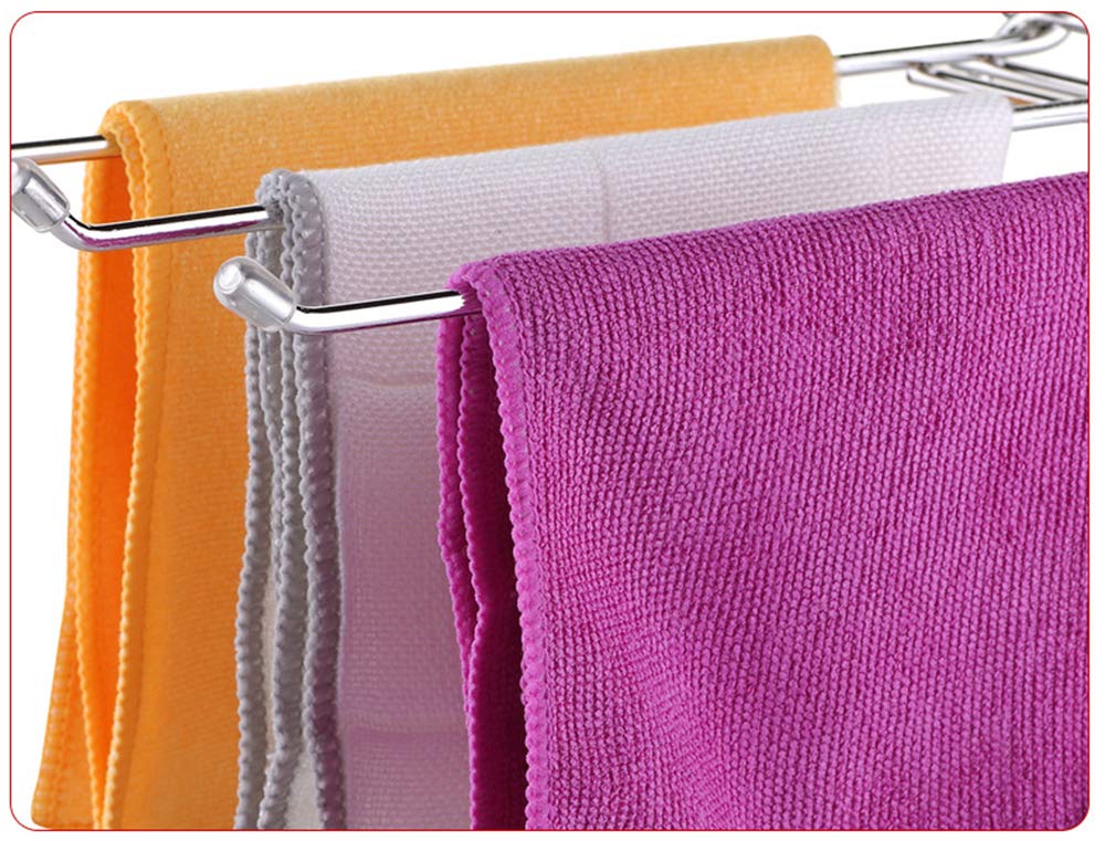 Foldable Stainless Steel Towel Rack - Free-Standing Bathroom Vanity Countertop Organizer for Small Towels | Perfect for Guest Bathrooms, Powder Rooms & Spa Areas