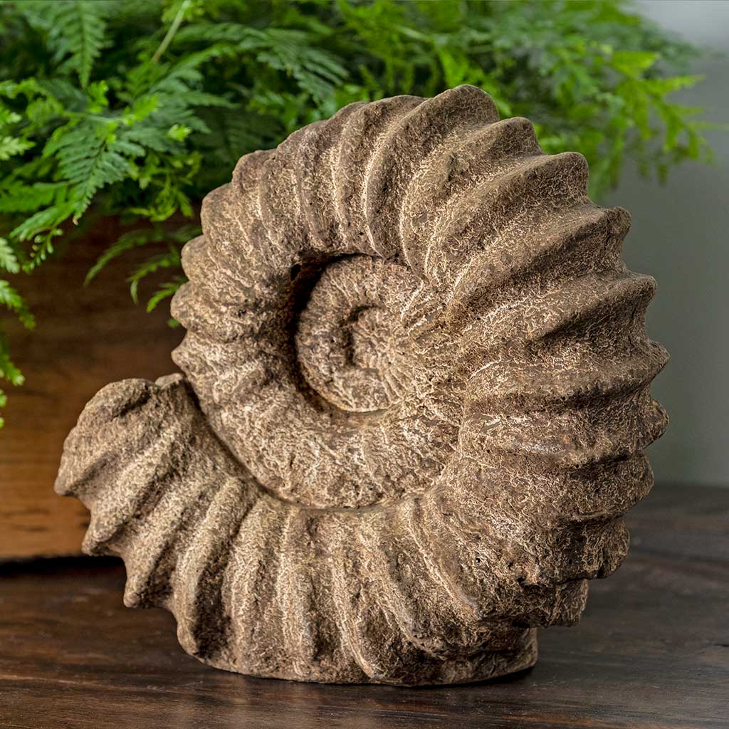 Campania International Sea Ammonite Garden Statue - Handcrafted Outdoor Decor for Patio, Yard & Garden - Perfect for Coastal & Mediterranean Style Landscaping