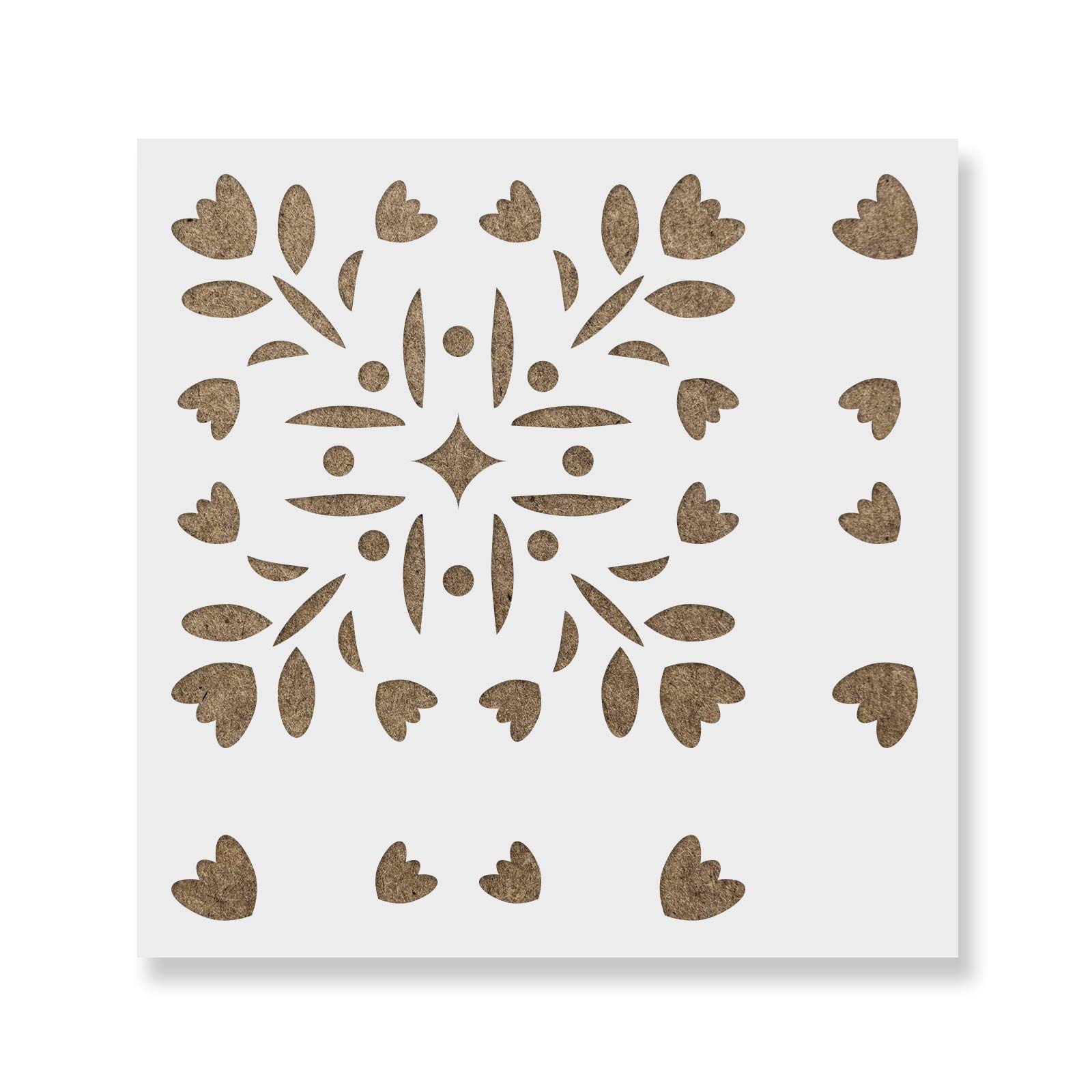 Esben Tile Stencil - 12x12, 8x8 & 6x6 Inch Reusable Floor Tile Stencils for Painting - DIY Home Decor, Bathroom & Kitchen Backsplash Design