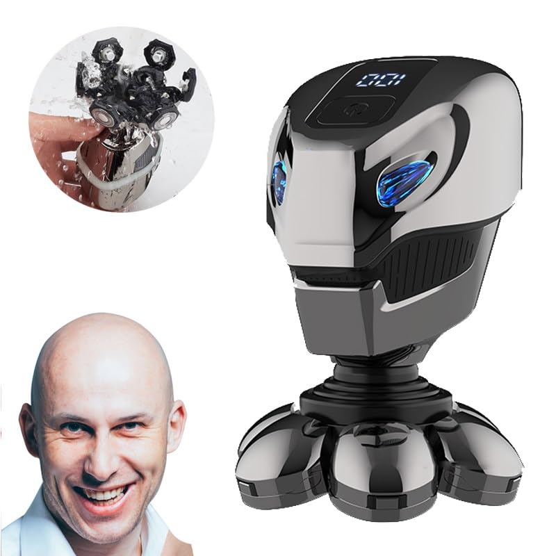 7D Floating Head Electric Shaver for Bald Men - Waterproof Cordless Razor with 7 Independent Cutters | Perfect for Head Shaving, Beard Trimming & Travel Use
