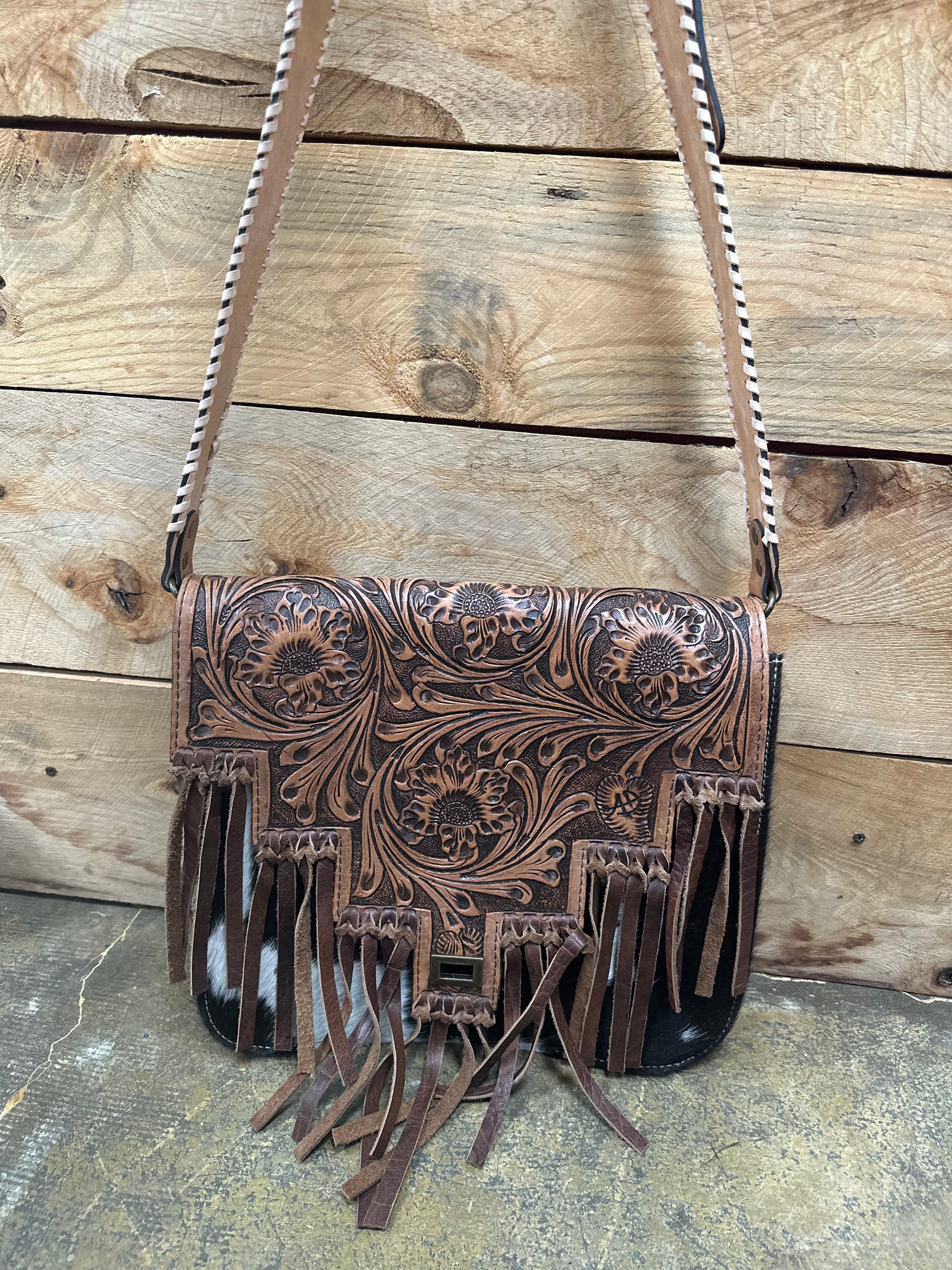 American Darling Genuine Cowhide Leather CC Purse with Engraved Design - Perfect for Evening Parties, Weddings & Special Occasions