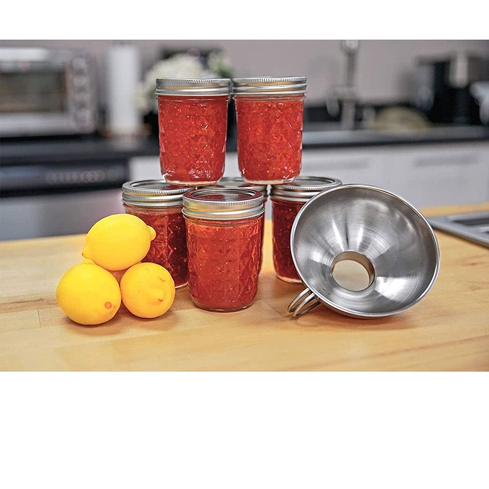 Premium 18/10 Stainless Steel Jam Funnel - Silver Kitchen Funnel with Wide Mouth for Canning, Preserves & Baking - Durable Metal Funnel for Jars, Bottles & DIY Kitchen Projects