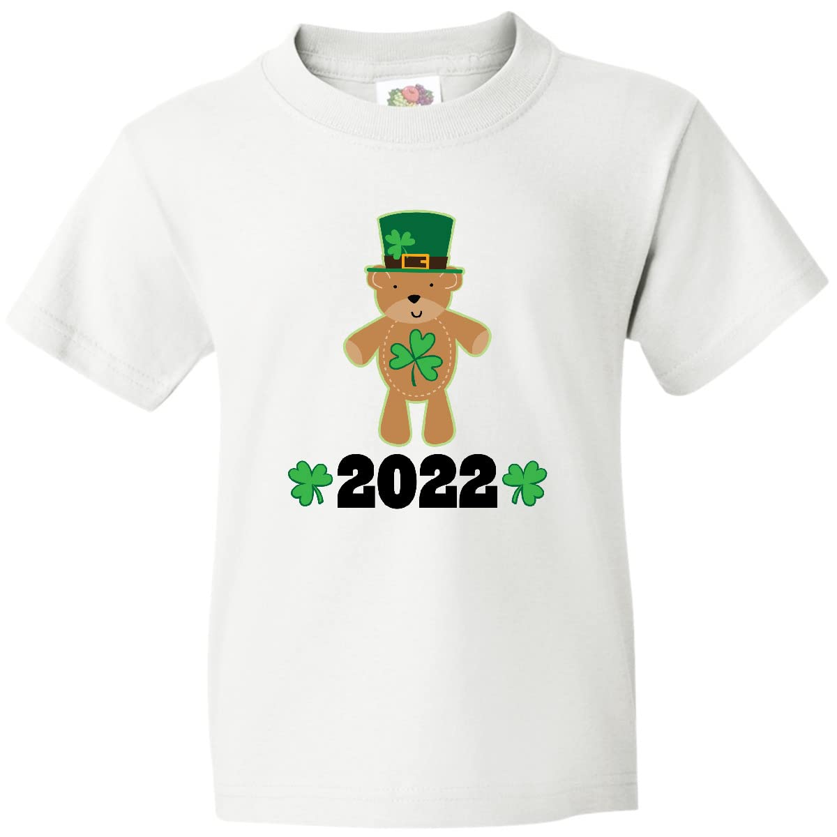 Inktastic St. Patrick's Day 2022 Bear Shamrock Youth T-Shirt - Fun Irish-Themed Kids Apparel for St. Paddy's Day Celebrations & Festive Outfits