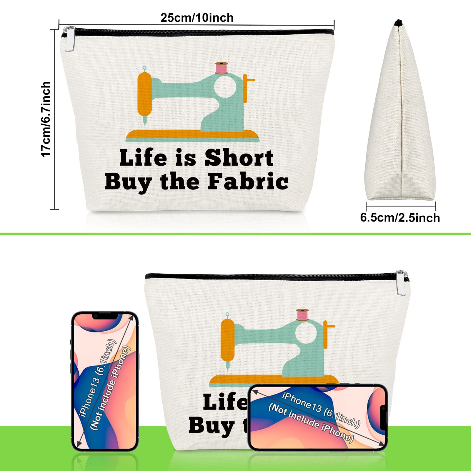 Premium Makeup Bag for Sewing Lovers - Quilter & Seamstress Gifts - Cosmetic Organizer for Women - Perfect Birthday, Christmas & Mother's Day Present - Ideal for Travel, Craft Storage & Daily Essentials
