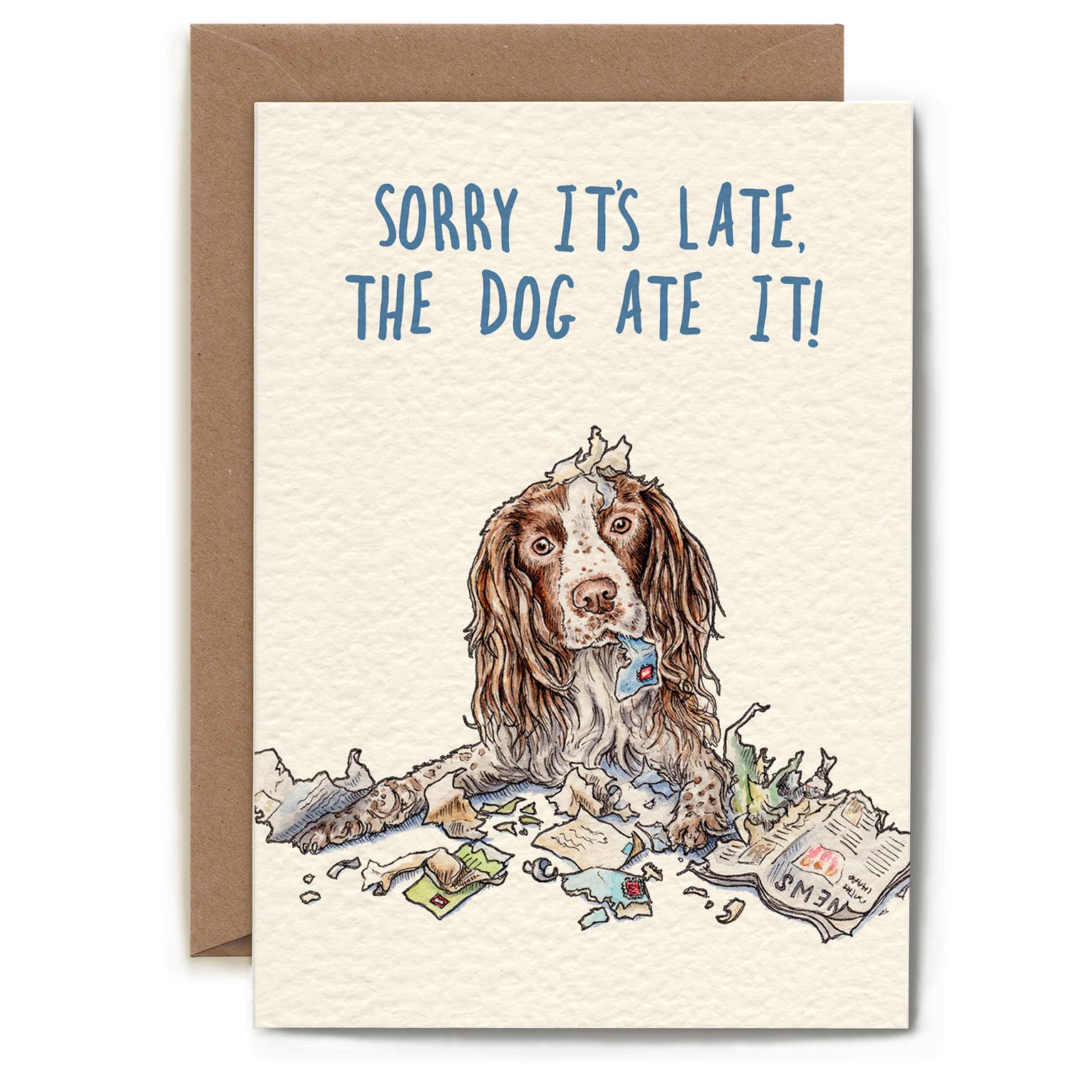 Late Spaniel Greeting Card - Elegant Sympathy & Condolence Card for Pet Loss - Perfect for Dog Lovers & Grieving Pet Owners