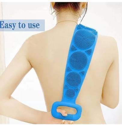 ALVRIO Silicone Body Scrubber Belt - Double Sided Exfoliating Shower Scrubber for Deep Cleansing, Dead Skin Removal & Massage | Waterproof Bath Brush for Back, Feet & Full Body Care | Ideal for Spa, Gym & Travel Use