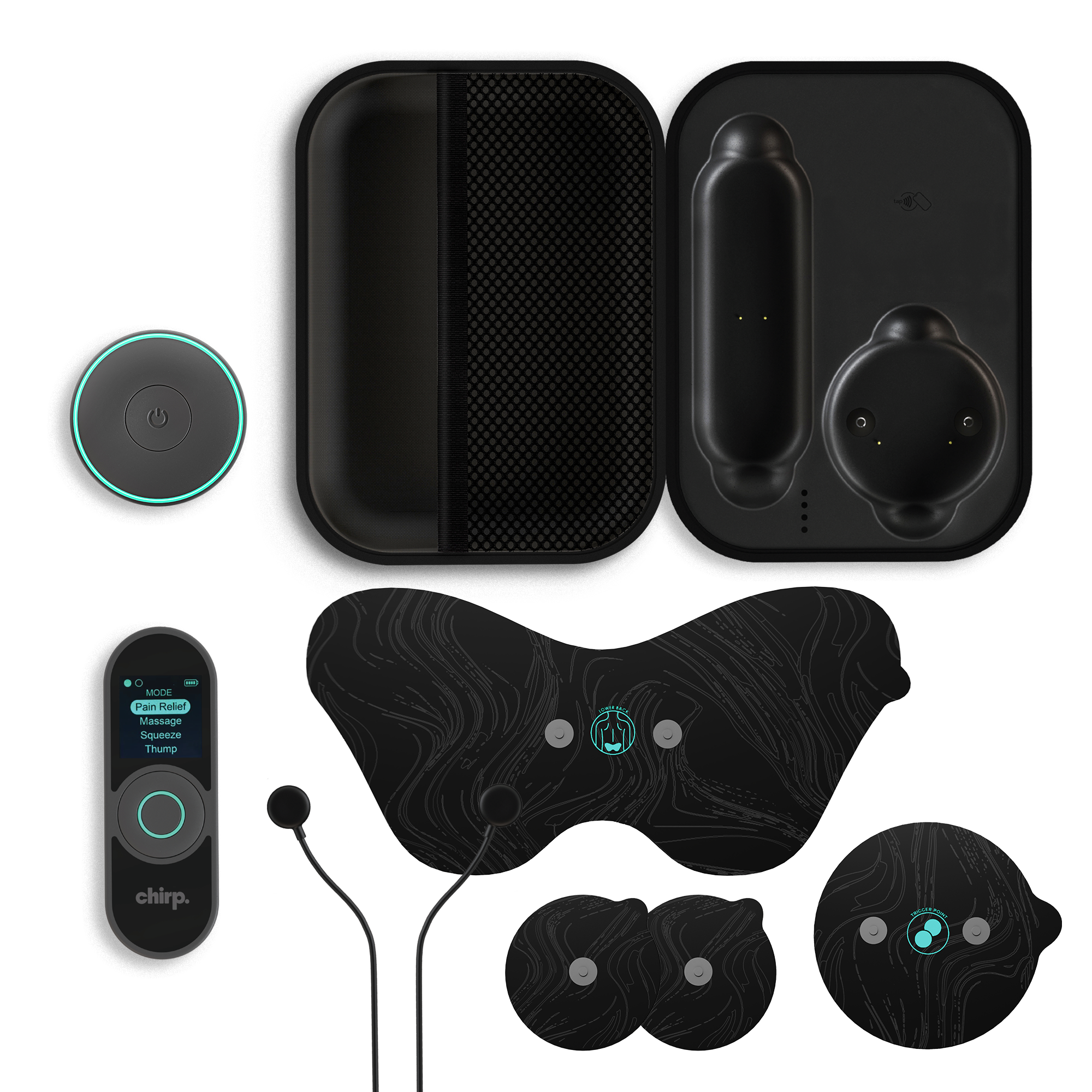 Chirp Halo Wireless Muscle Stimulator - Single Unit | TENS EMS Device for Pain Relief & Muscle Recovery | Perfect for Home, Gym & Physical Therapy