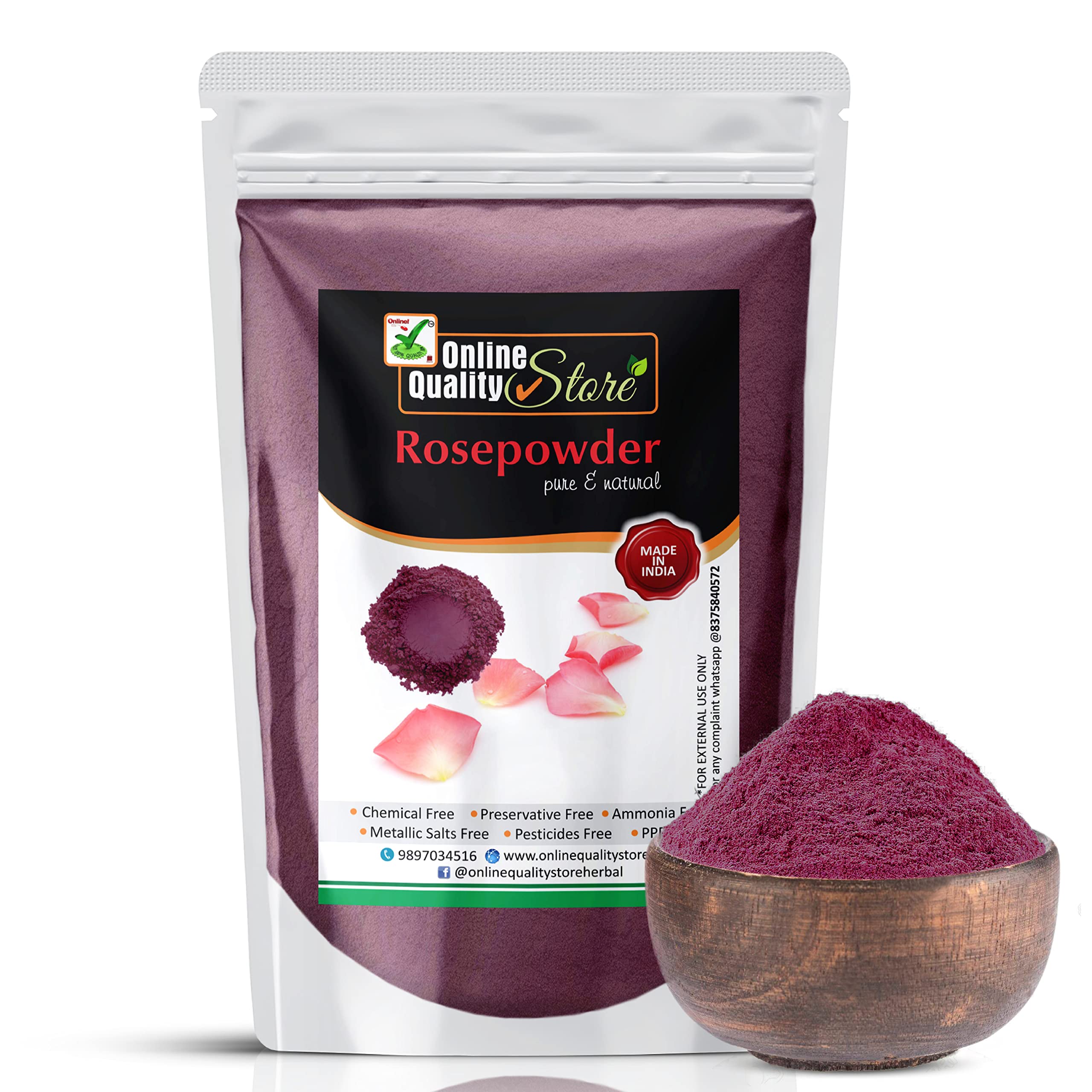 Organic Rose Petal Powder for Face Mask & Skincare - 900Gm (32oz) - Natural Glow Booster for DIY Facials, Brightening Treatments & Spa Days