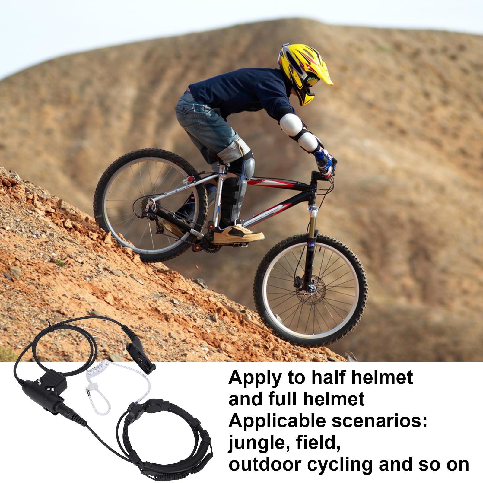 7.1mm Throat Mic Earpiece with U94 PTT - Retractable Talkie Headset for Motorola XIR P8268 P8668 - Hands-Free Communication for Security, Construction & Outdoor Activities