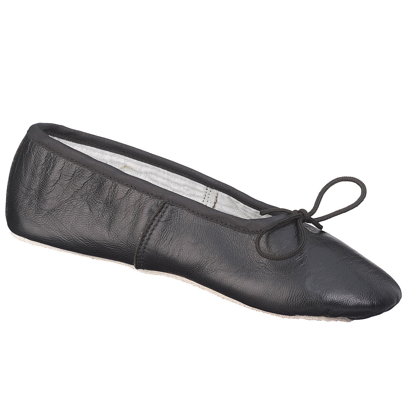 Johnny Brown Black Leather Demi Pointe Ballet Shoes for Adults - Perfect for Ballet Practice, Dance Classes & Performances