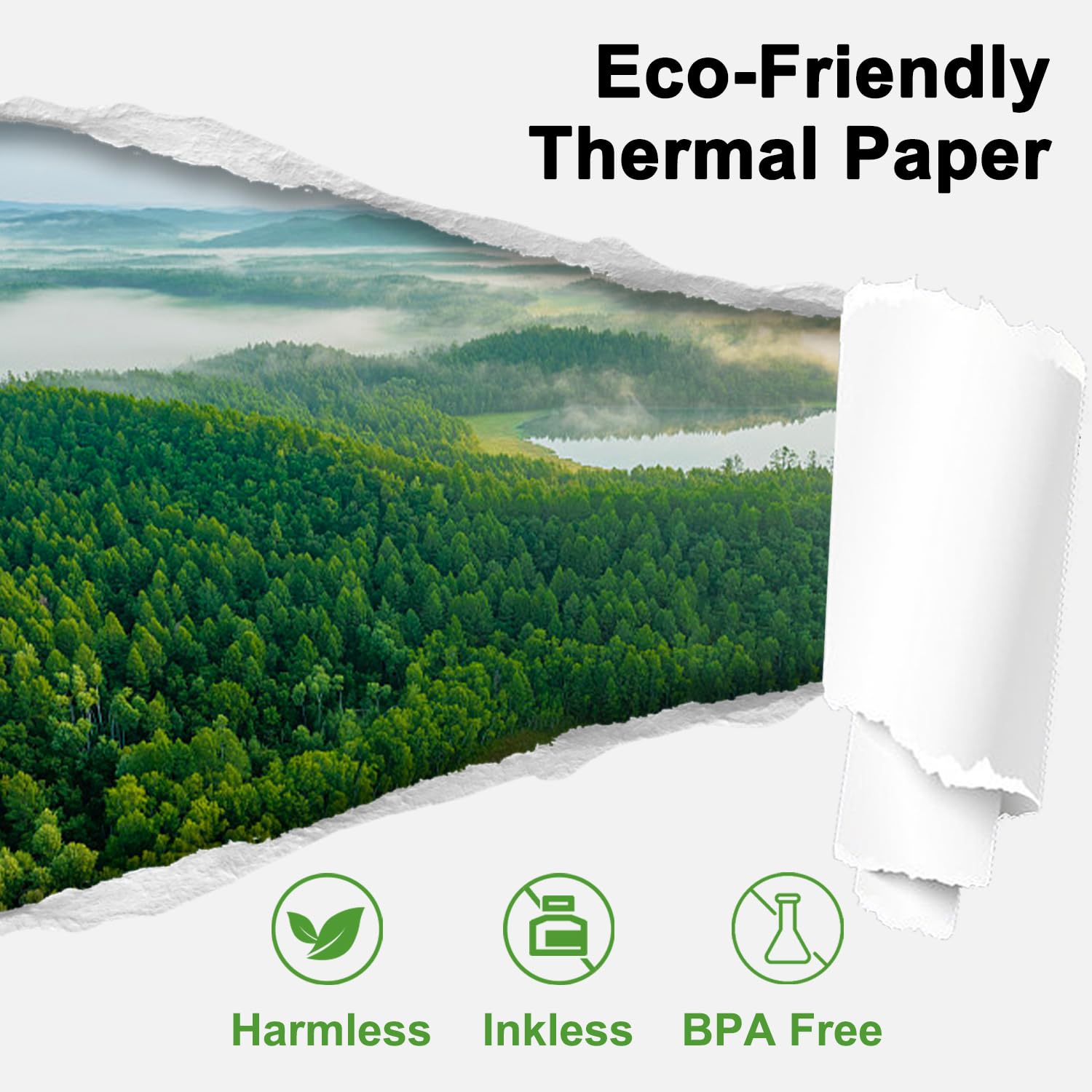 8.5 x 11 Inch Thermal Printer Paper (200 Sheets) - Compatible with A80/A81 Portable Thermal Printers | Automatic Folded Printing Paper Feed | Ideal for Shipping Labels, Receipts & Barcode Printing