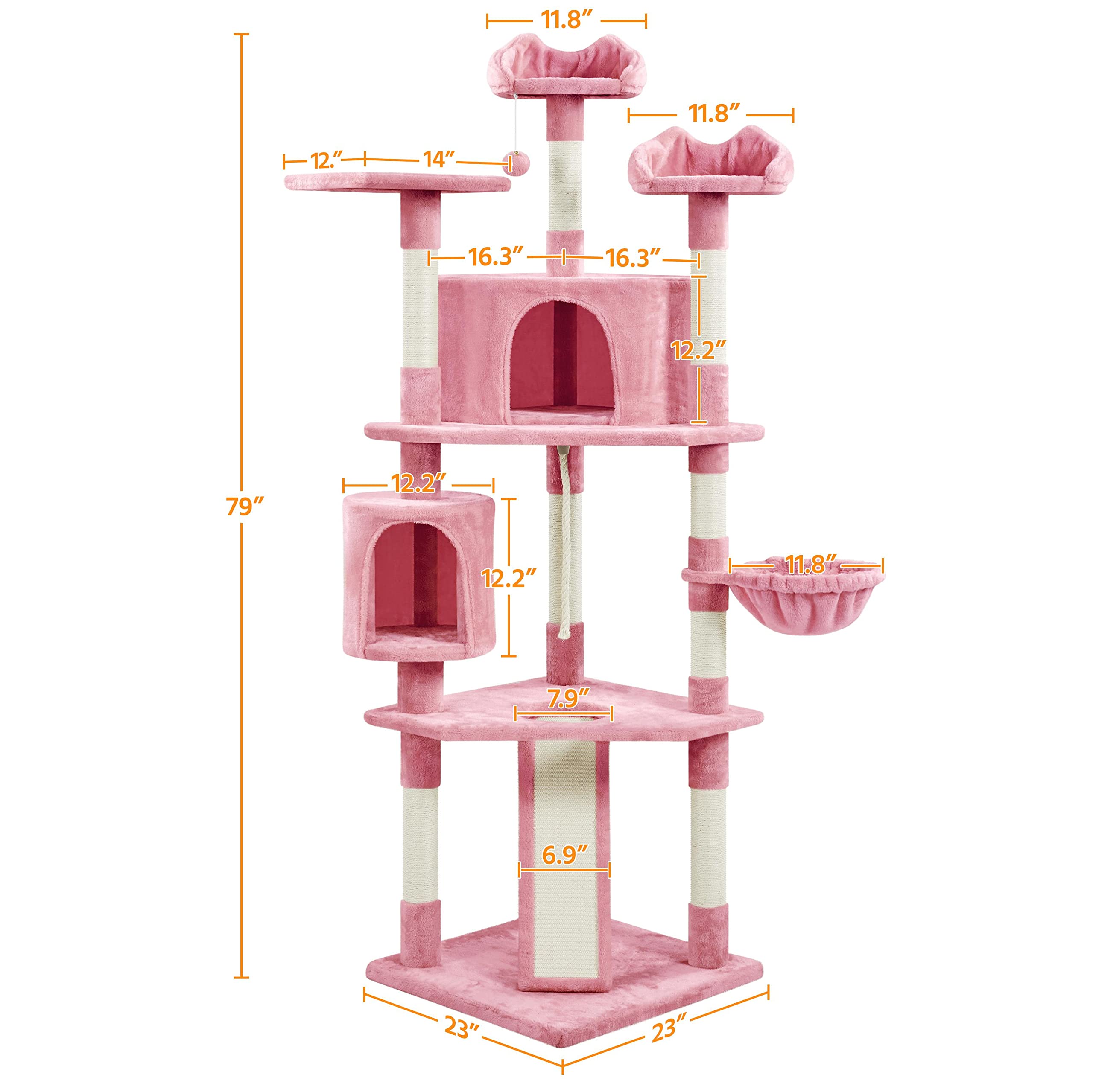 Yaheetech 79 Inch Multi-Level Cat Tree Tower with Scratching Posts - Sturdy Cat Furniture for Indoor Cats & Kittens - Perfect for Play, Climbing, and Relaxing in Your Home or Apartment