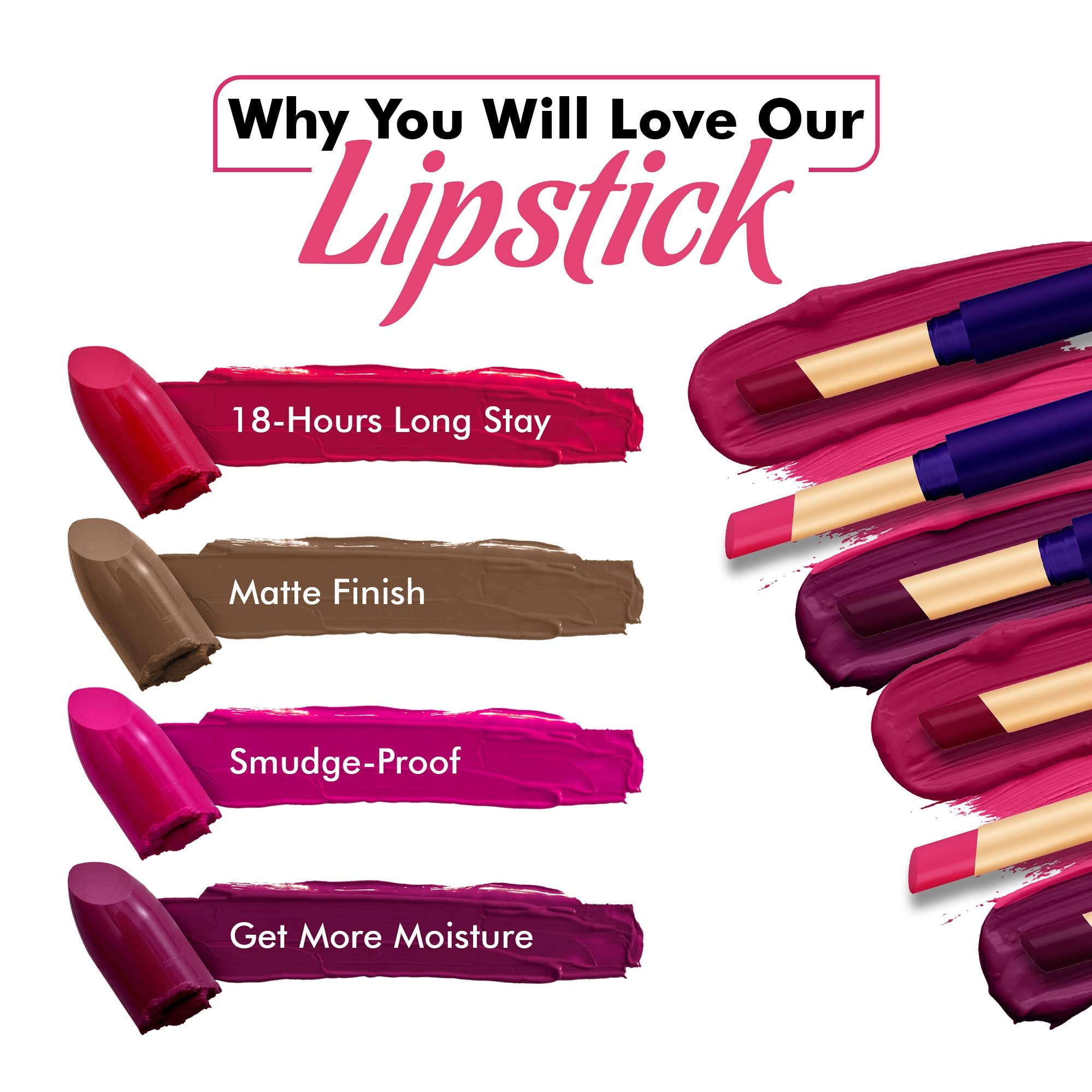 COLORS QUEEN Matte Lipstick - Hot Mahogany Long Lasting Lip Color for Women | Perfect for Date Night, Parties & Everyday Wear