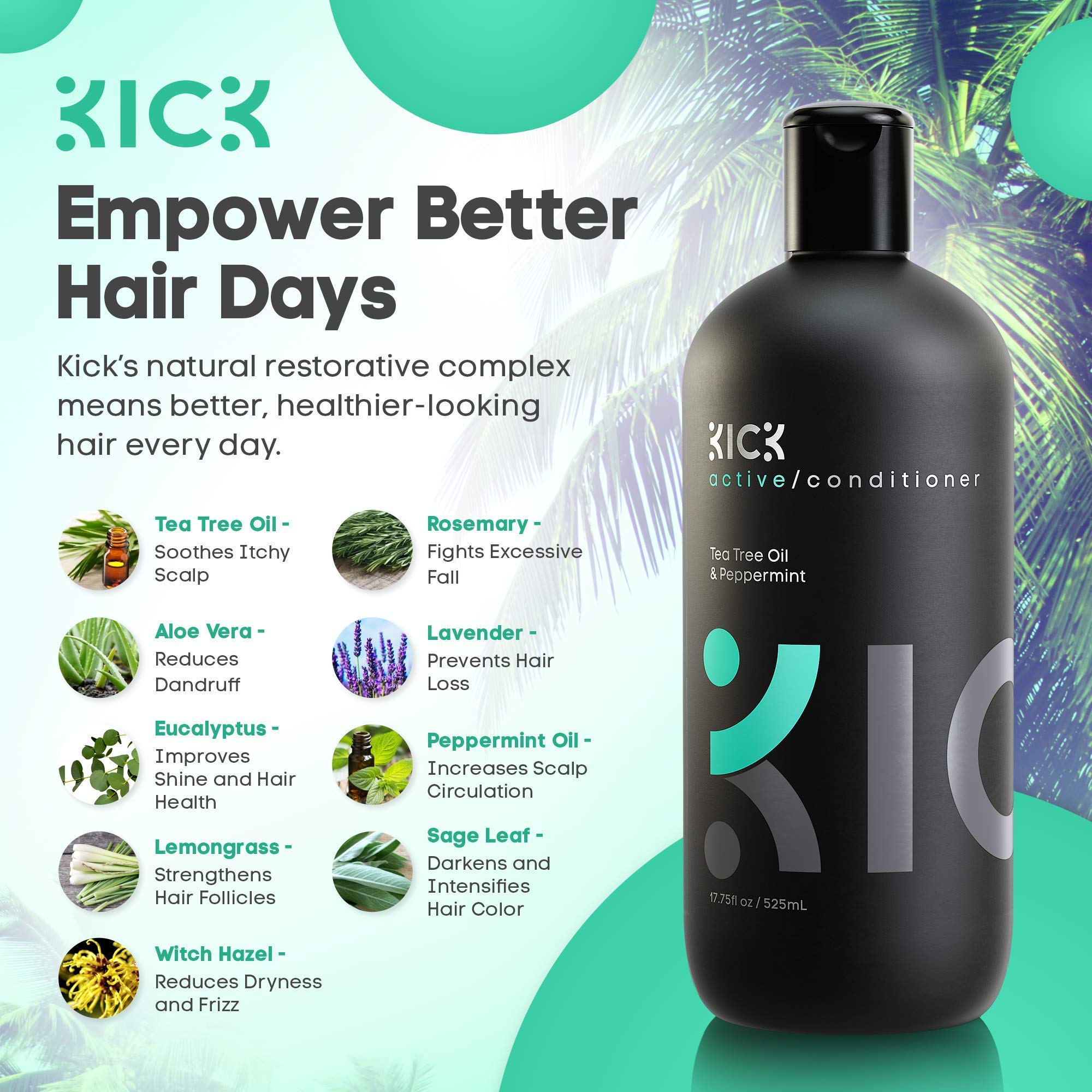Tea Tree & Peppermint Shampoo and Conditioner Set for Men & Women - Anti-Dandruff Treatment for Itchy Scalp, Hair Loss Prevention & Thinning Hair Care - High Performance Hair Growth Bundle for Daily Use at Home or Gym