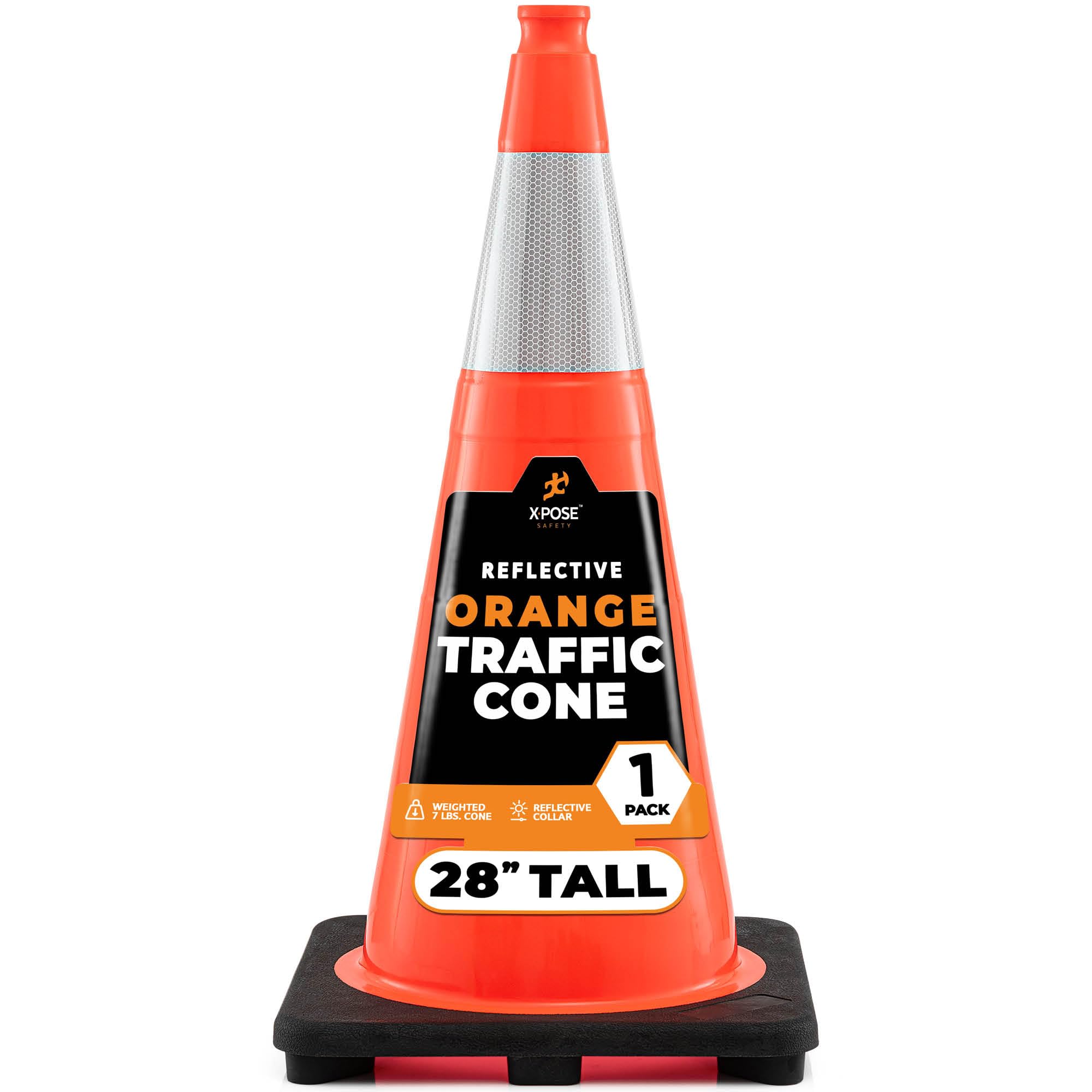 Xpose Safety 28 Inch Orange Traffic Cones with 6