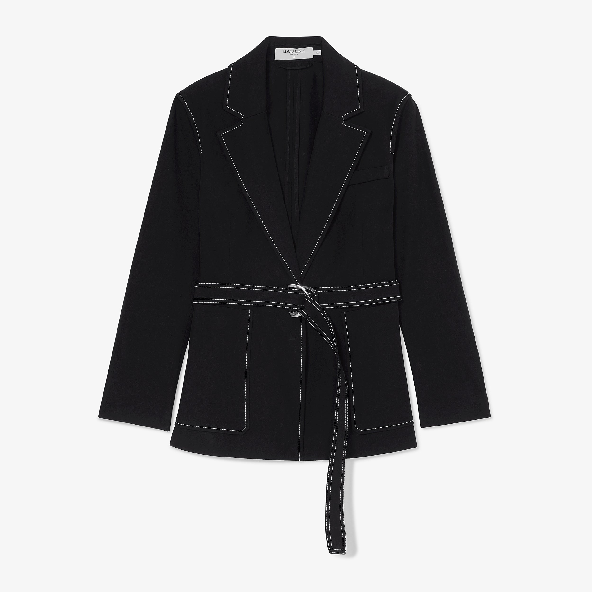Grenville Jacket - Eco-Friendly Contrast Stitch Denim Alternative in Black | Stylish Outerwear for Casual & Outdoor Activities