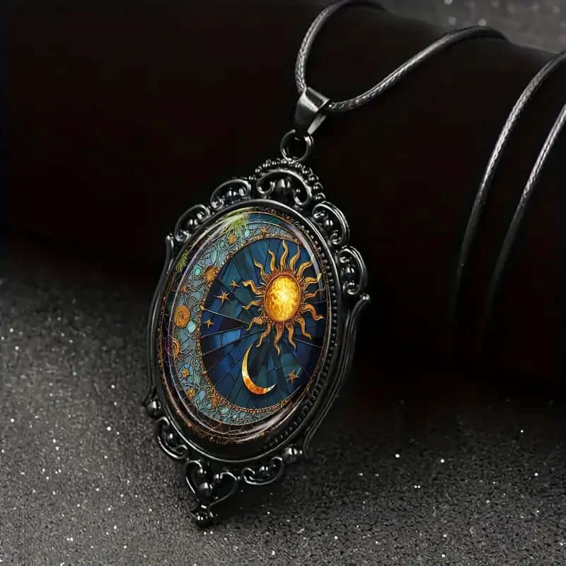 Gothic Cross Crow Raven Embossed Halloween Pendant Necklace for Women & Men | KY001 | Perfect for Halloween Costumes, Gothic Fashion & Dark Aesthetic Jewelry