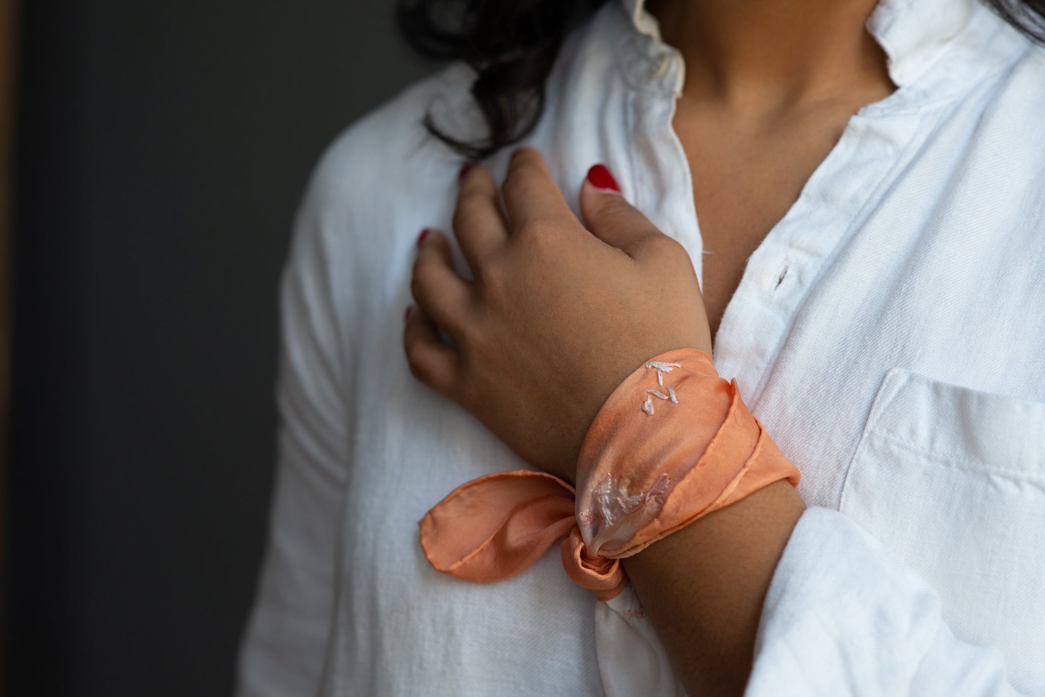 AVFKW x Making Magazine Winter’s Sunset Naturally Dyed Embroidered Silk Handkerchief Set - Perfect for Weddings, Gifts & Elegant Accessories