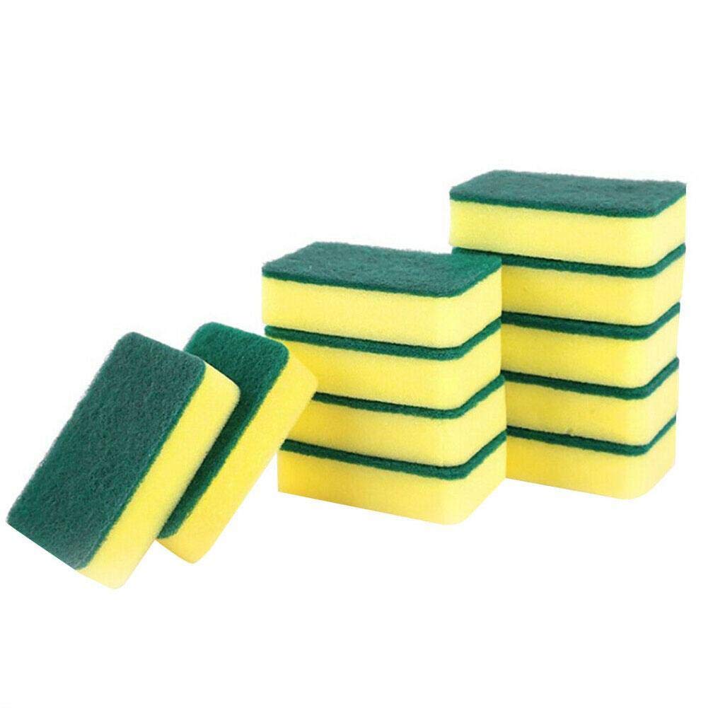 Non-Scratch Kitchen Cleaning Sponges - Dual-Sided Dish Scrubber Sponge for Pots, Pans, Dishes & Bathroom - Gentle Abrasive Scrub Pad for Car Wash & Household Cleaning (1-Pack) - Perfect for Daily Kitchen Cleaning & Tough Stain Removal