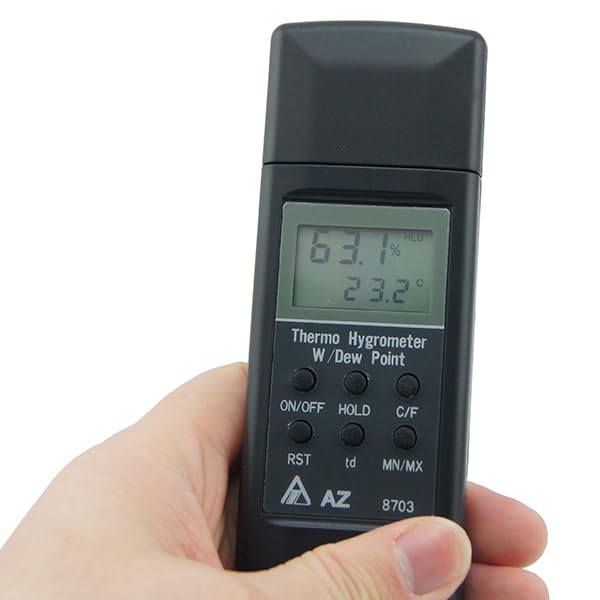 AZ-8703 Digital Pocket Hygro-Thermometer - Temperature & Humidity Meter with Dew Point Measurement - Perfect for Home, Greenhouse, and Laboratory Use