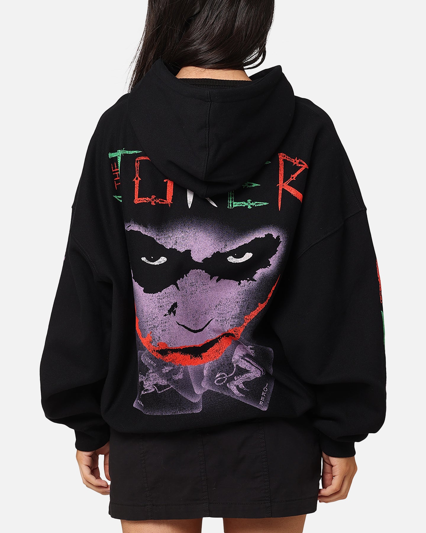 Premium DC Batman The Joker Scars Hoodie - American Thrift Black Sweatshirt for Cosplay, Halloween & Comic Con