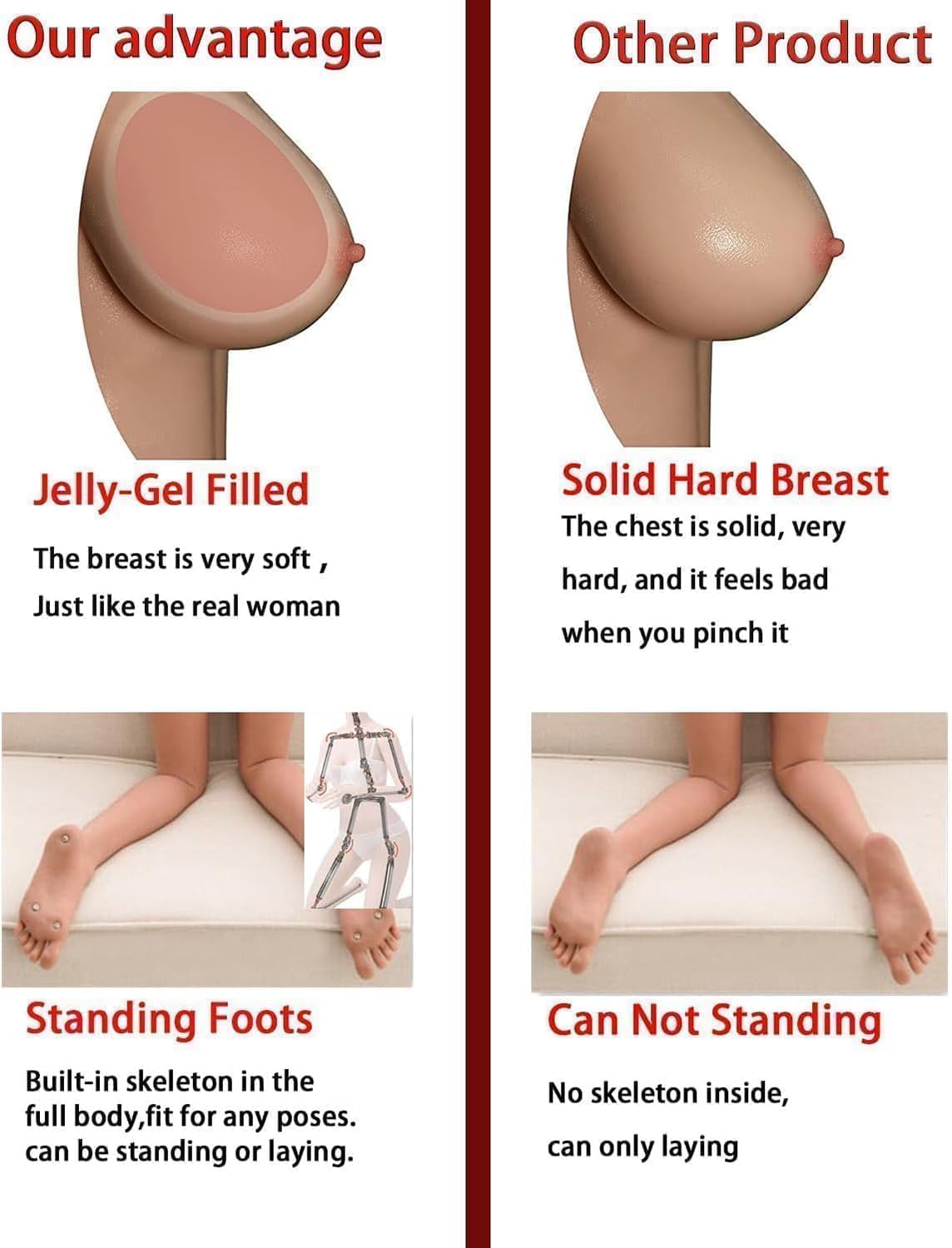 Realistic 155cm TPE Sex Doll for Men - Lifelike Full Body Love Doll with Soft Breasts, Tan Skin (US Stock) - Perfect for Discreet Pleasure