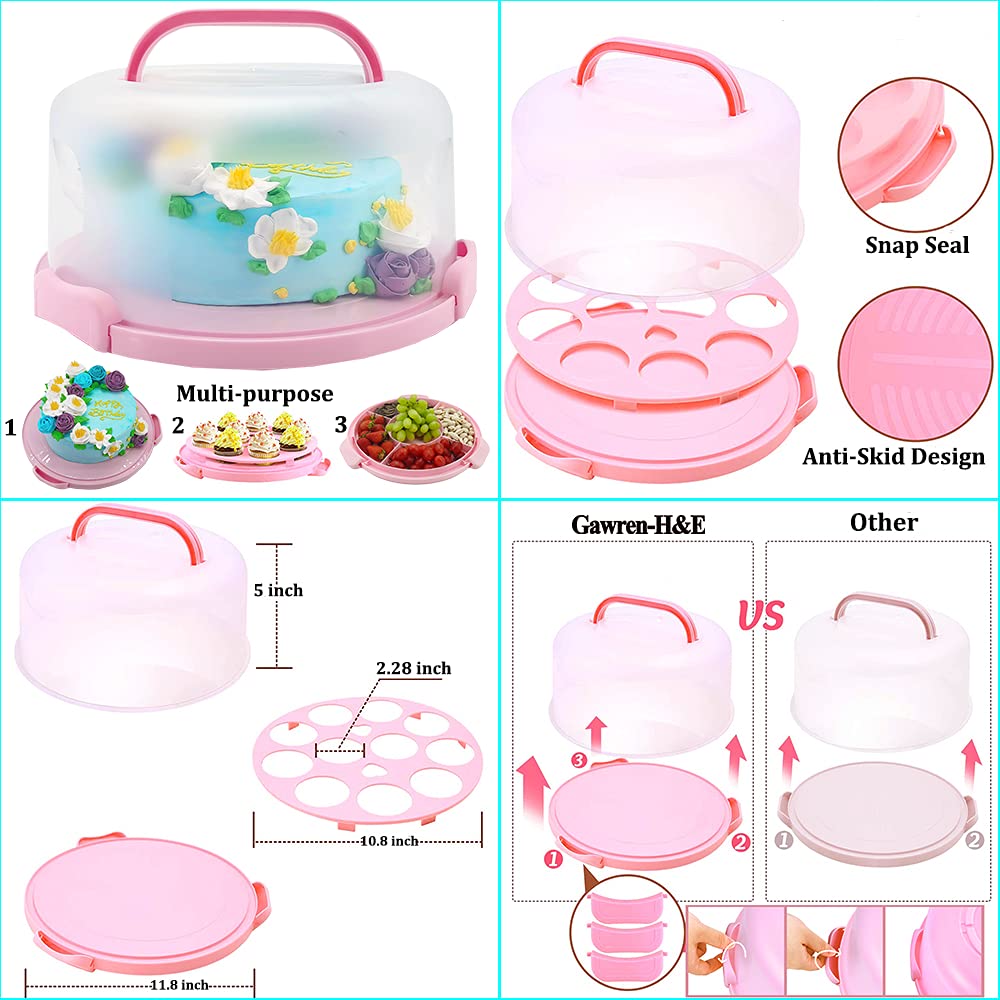 Gawren-H&E 678 PCS Cake Decorating Supplies Kit - Complete Baking Set with Cake Carrier, 3 Springform Pans, Piping Bags & Tips, Chocolate Molds, Cake Stand - Perfect for Home Bakers, Birthday Parties & Wedding Cake Decorating
