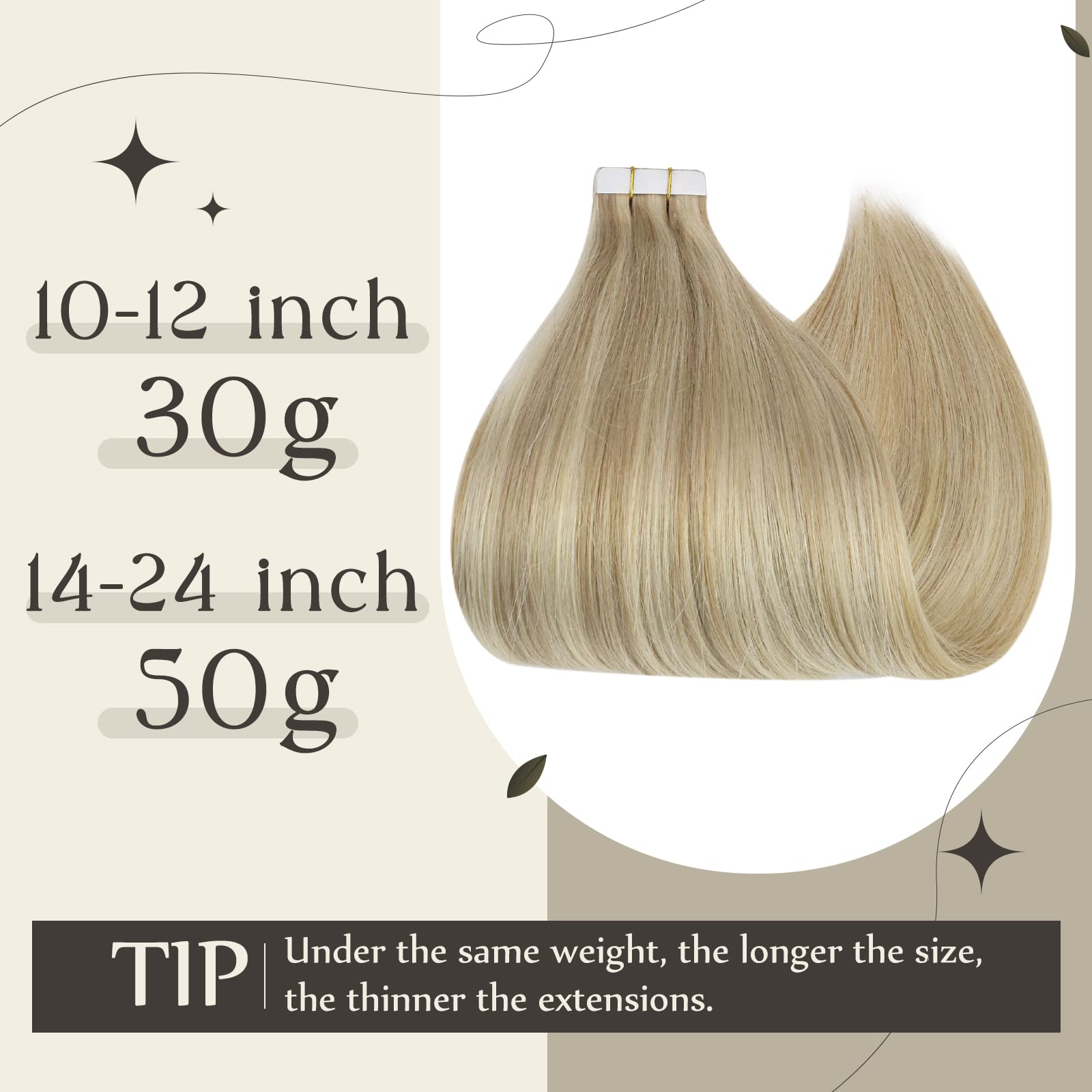 Premium Remy Human Hair Tape-In Extensions - 40Pcs/100Grams (Blonde Highlights, Silky Straight & Soft) for Short Hair - Includes #60 & P16/22 Packs - Perfect for Daily Styling, Volume Boost & Special Occasions