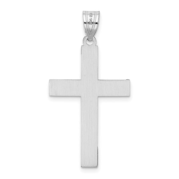 14K Solid White Gold Latin Mexican Holy Cross Pendant Necklace - Religious Jesus Christ Charm Jewelry for Women & Men - Perfect for Baptism, First Communion, and Spiritual Gifts